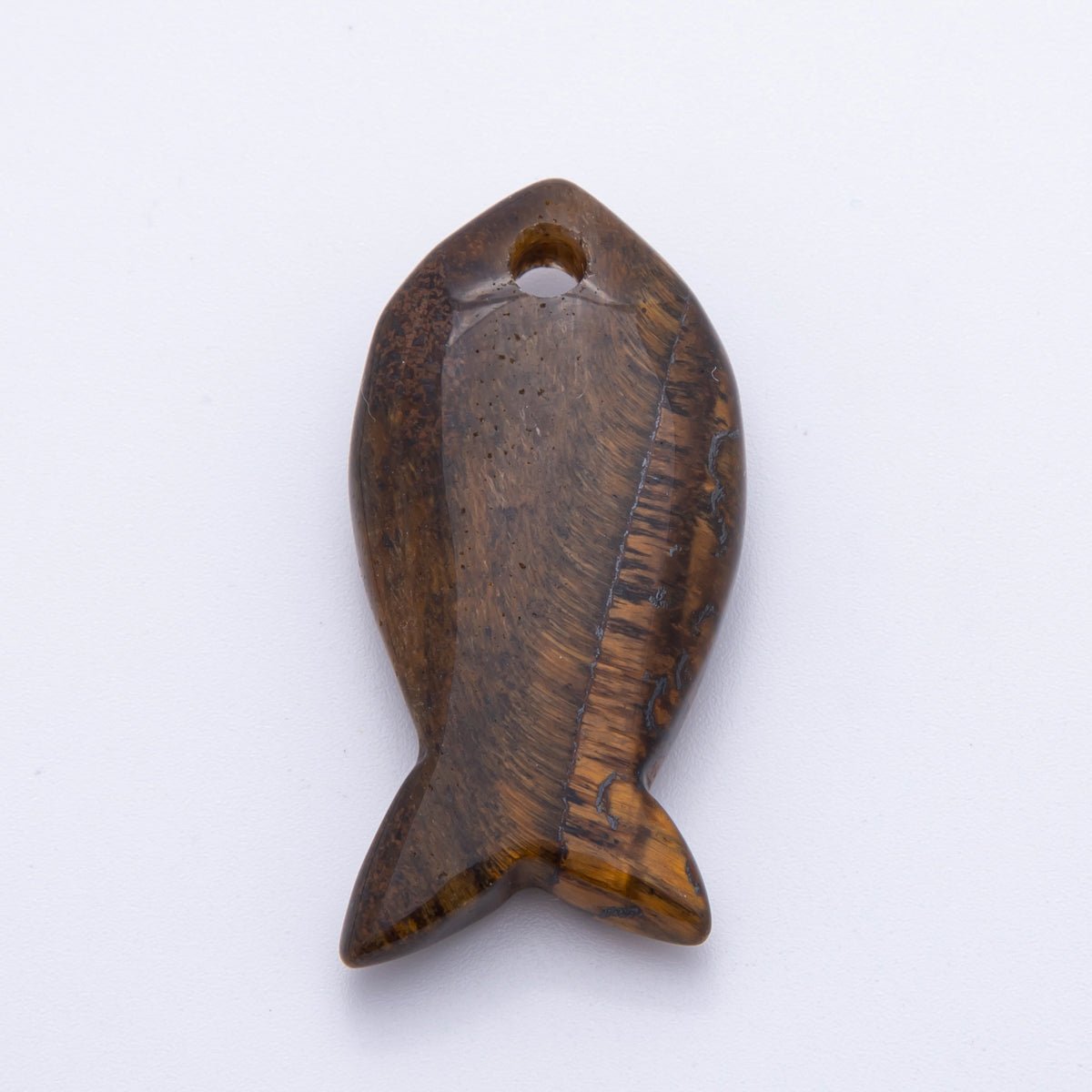 Natural Gemstone 40mm Agate, Carnelian, & Jasper Minimalist Under the Sea Fish Bead Charm | Z - A1242 - Z - A1246 - DLUXCA