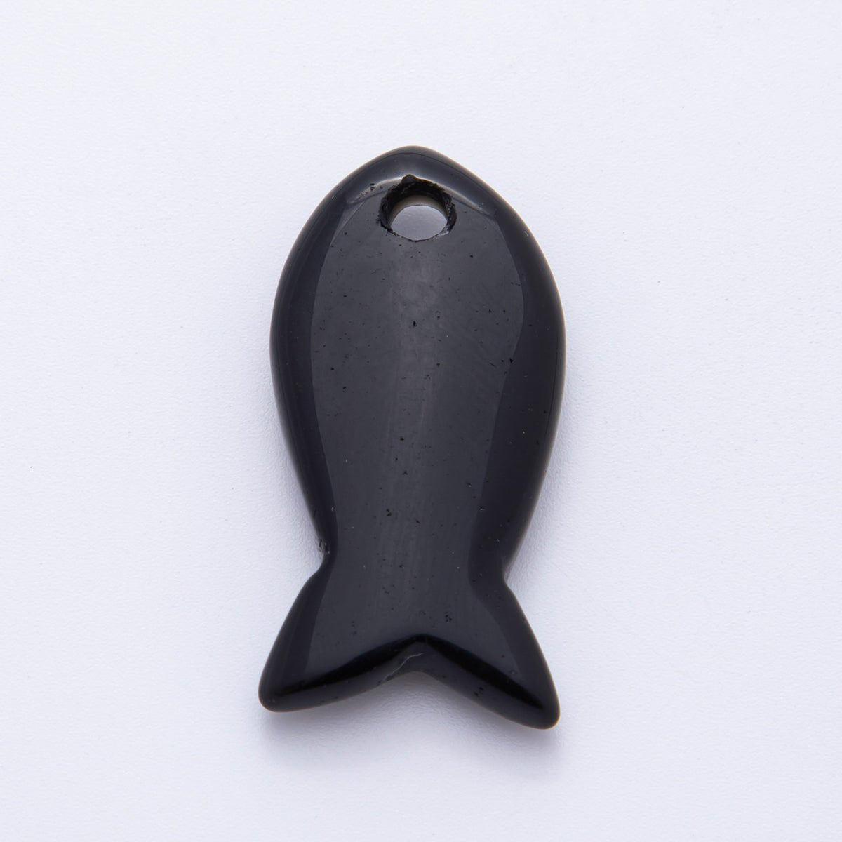 Natural Gemstone 40mm Agate, Carnelian, & Jasper Minimalist Under the Sea Fish Bead Charm | Z - A1242 - Z - A1246 - DLUXCA