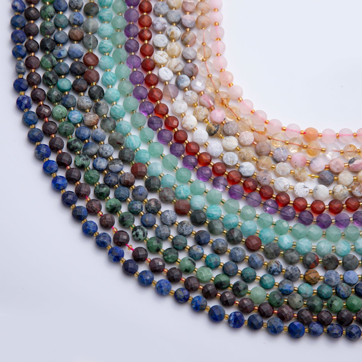 Natural Gemstone 6.5mm x 3.5mm Pomegranate Flower Beads Strand Finding | WA - A3564 WA - A3565, WA - A3568 - WA - A3570 - DLUXCA