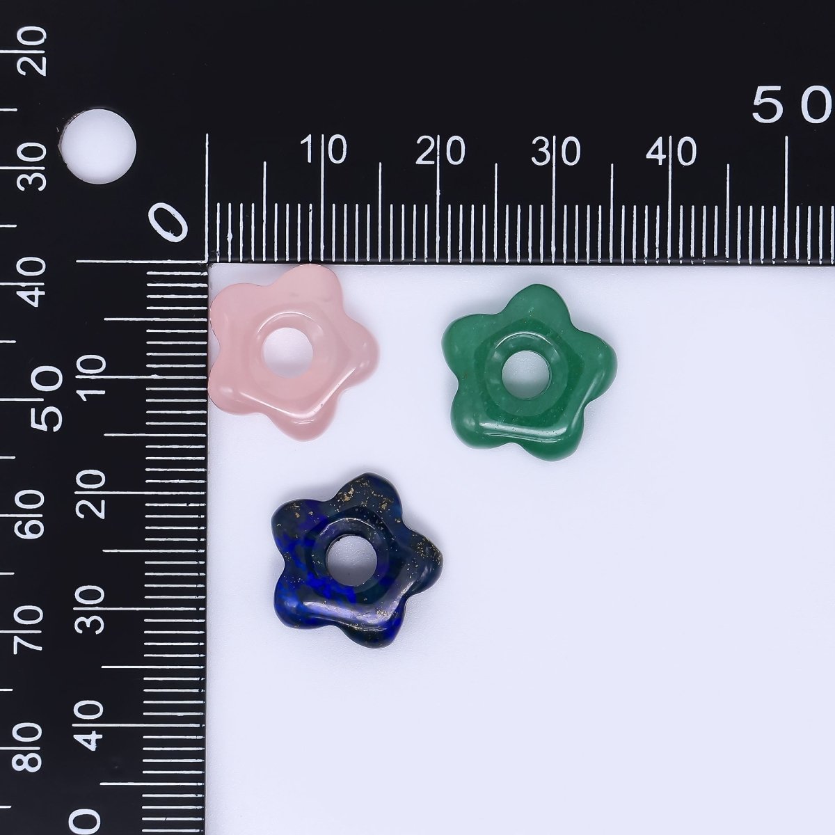 Natural Gemstone Five - Petals Flower Clover Spacer Beads | B447 B449 B451 B454 - DLUXCA