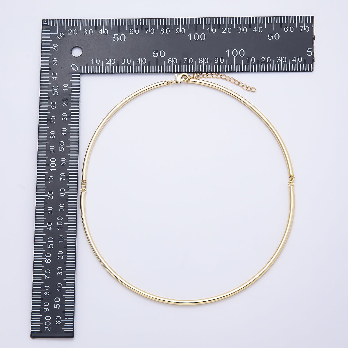 NEW 16K Gold Filled 3mm Minimalist Floating Collar Torque Necklace in Gold & Silver | WA-04711 WA-04712 - DLUXCA