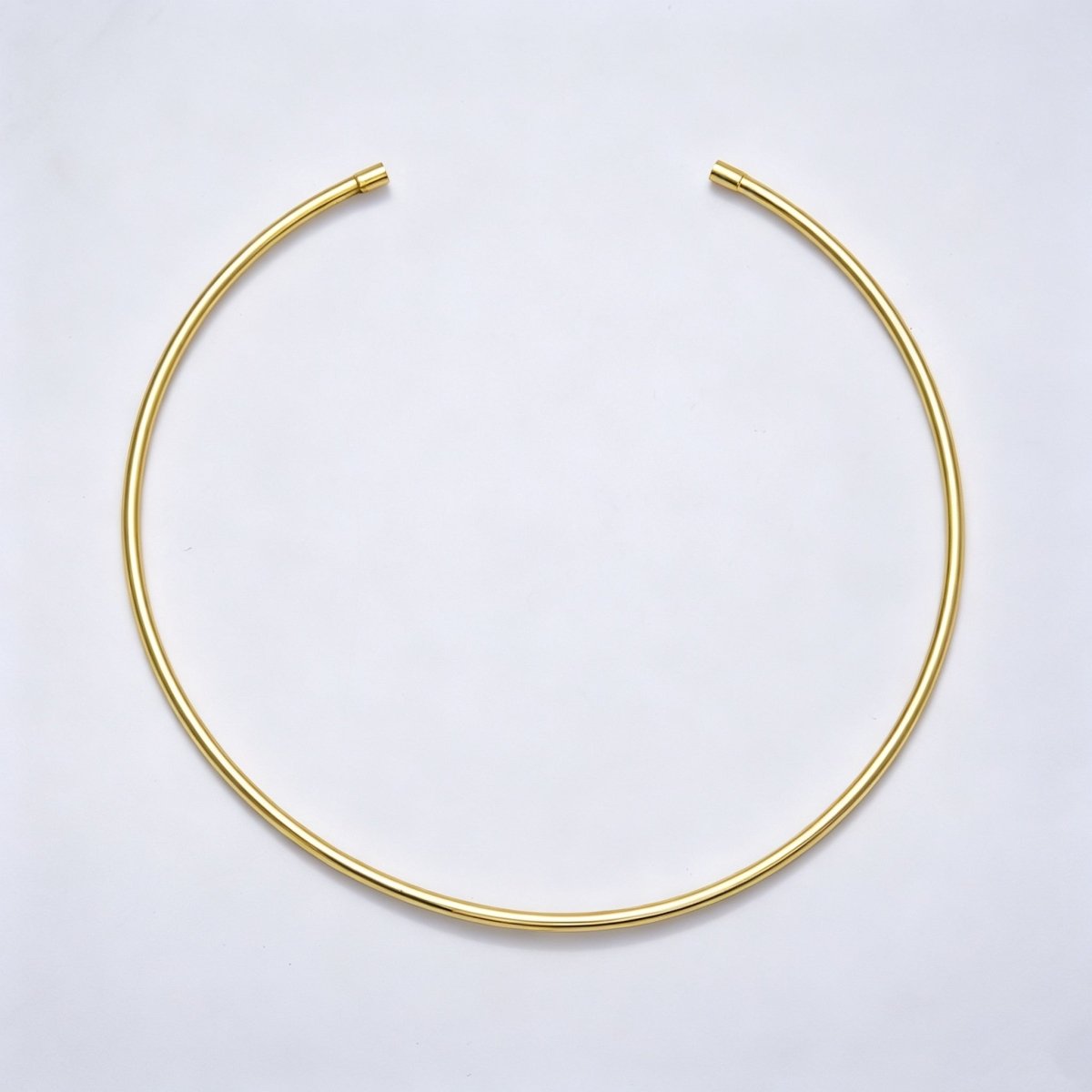 NEW 16K Gold Filled 3mm Tube Choker Floating Collar Necklace in Gold & Silver| WA-00511 WA-00541 - DLUXCA