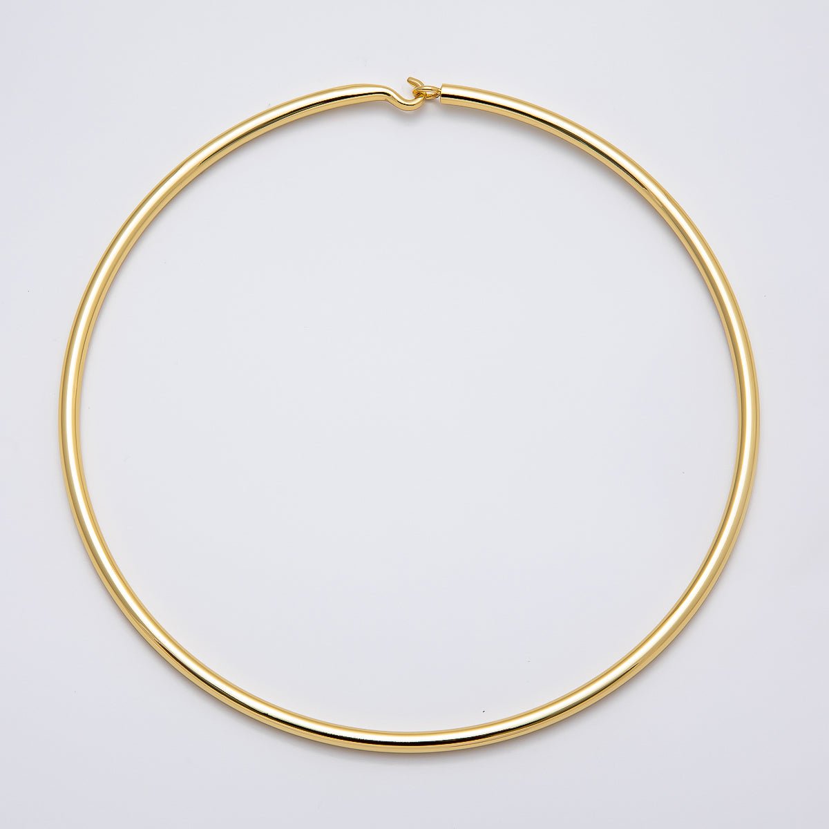 NEW 16K Gold Filled 4mm Minimalist Thick Wide Tube Collar Necklace | WA - 04277 - DLUXCA