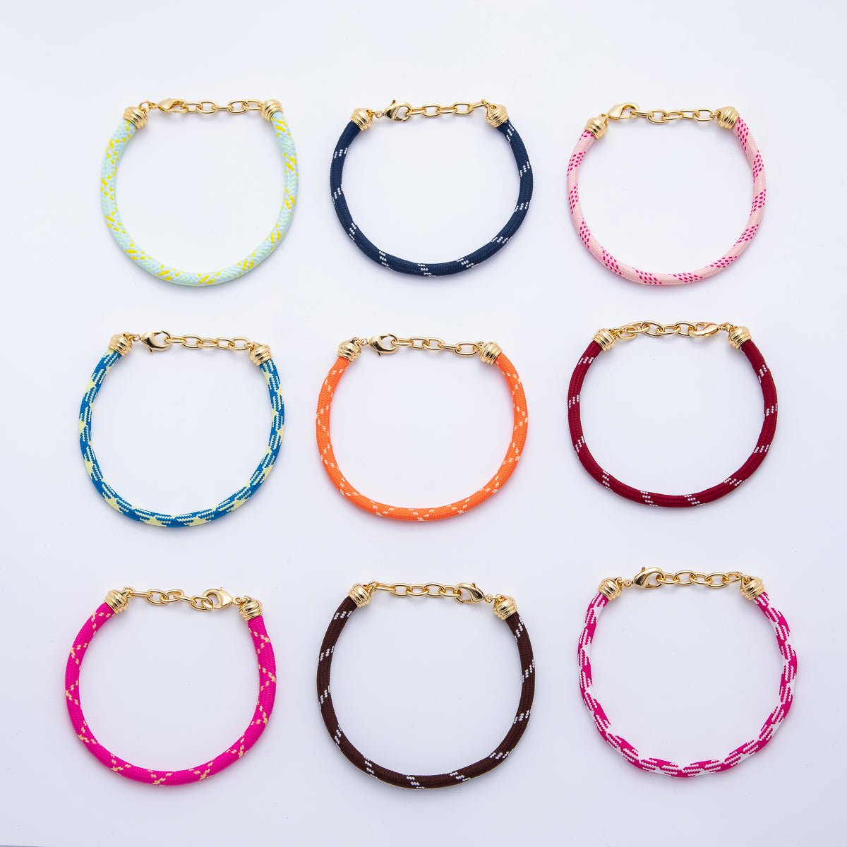 New Color 24K Gold Filled Summer Fall Cotton Cord Bracelet 8.4 inch | WA - 1922 ~ WA - 2034 - DLUXCA