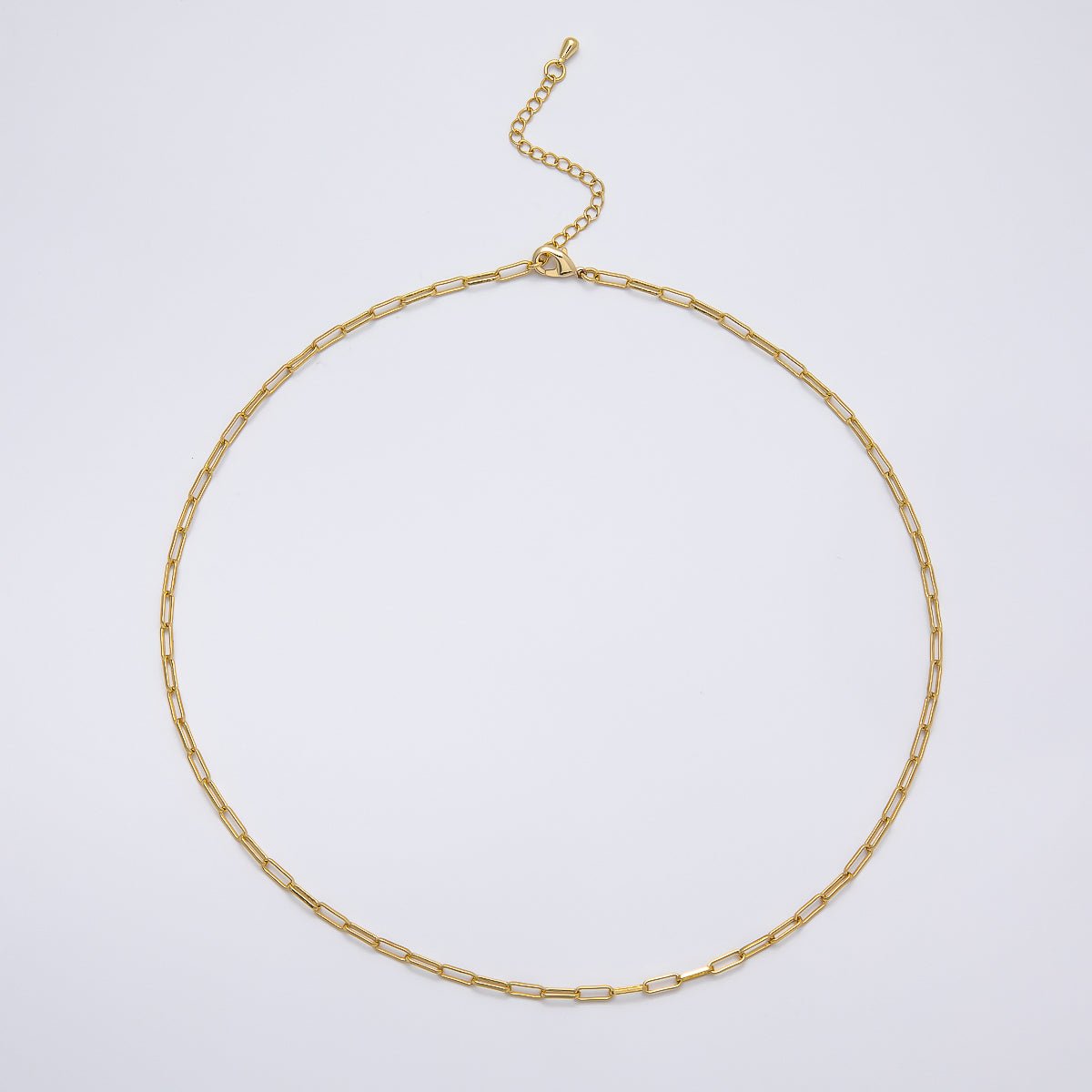 Paperclip Chain Necklace 16inch, 18inch, and 20inch | WA - 04039 - WA - 04041 - DLUXCA