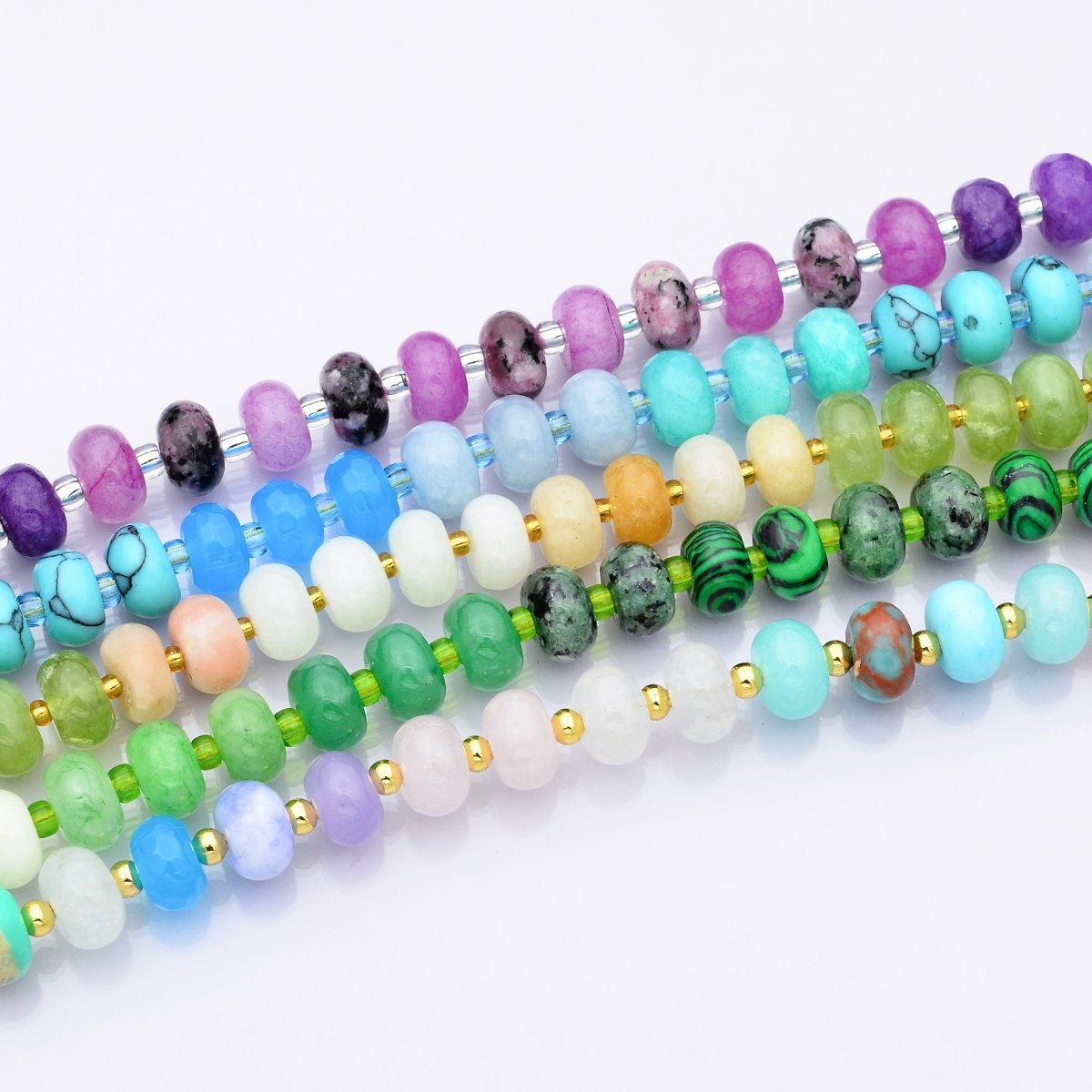 PRE - ORDER: 14K Gold Filled Gradient Multicolor Gemstone 18 Inch Necklace - DLUXCA
