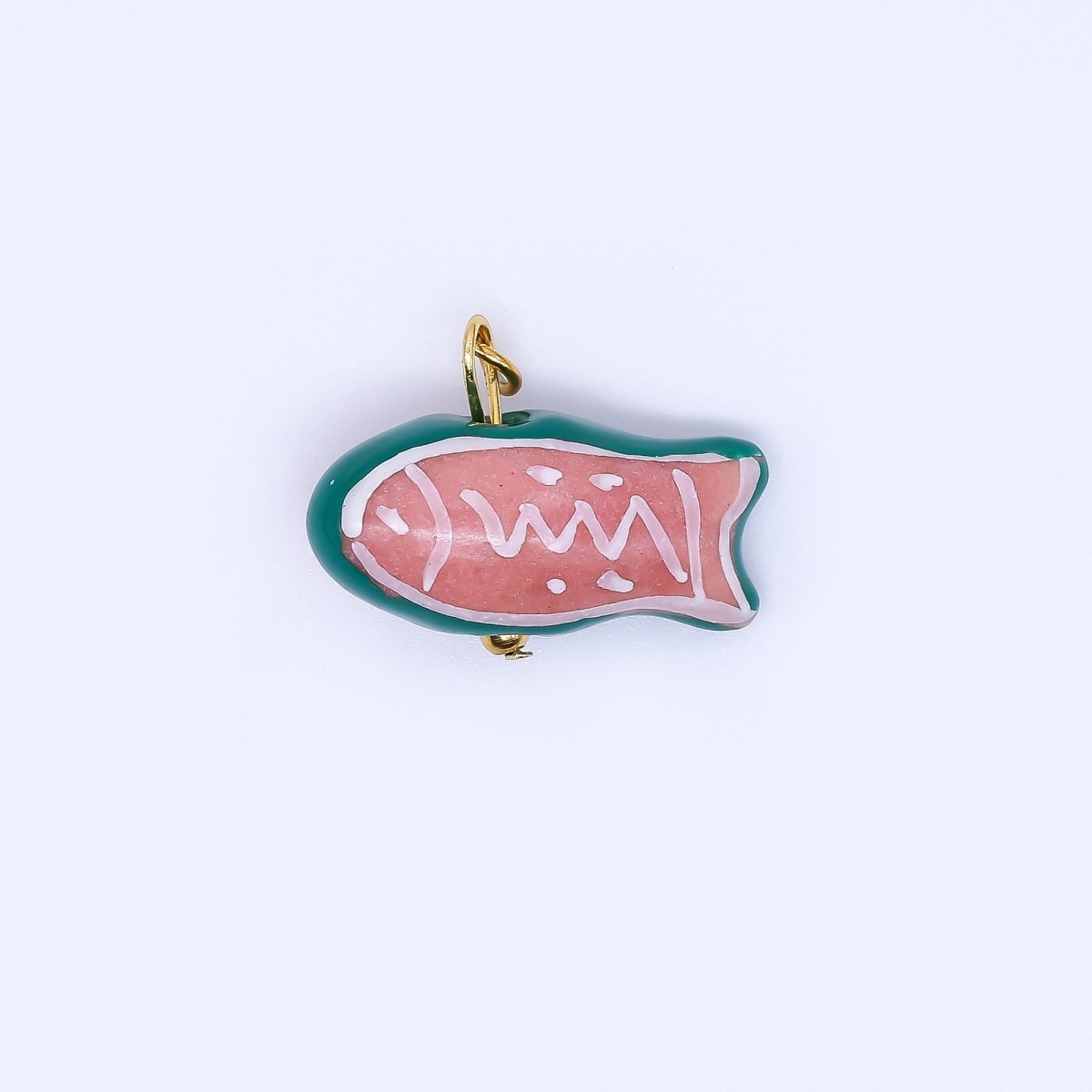 PVD Gold Plated Stainless Steel Ceramics Art Candy Watermelon Fish Charm | P632 - DLUXCA