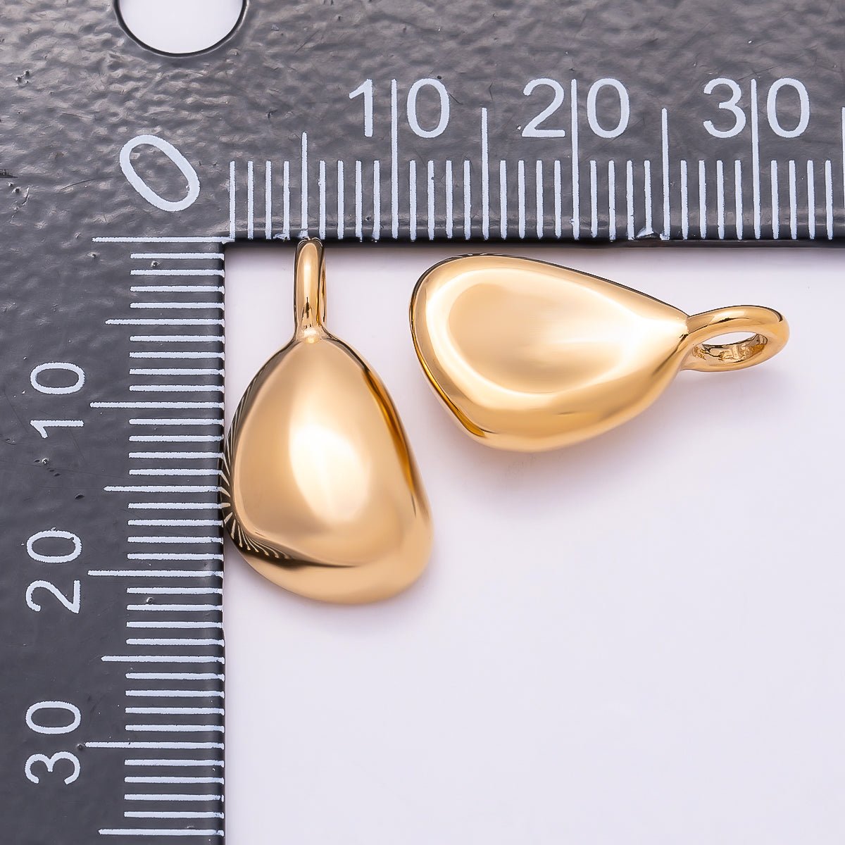 PVD Gold Stainless Steel 21mm Molten Geometric Pendant | Charms-01020 - DLUXCA