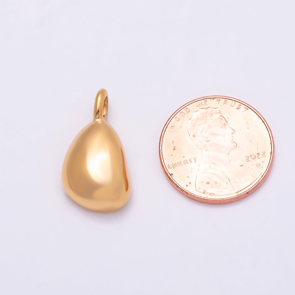 PVD Gold Stainless Steel 21mm Molten Geometric Pendant | Charms-01020 - DLUXCA