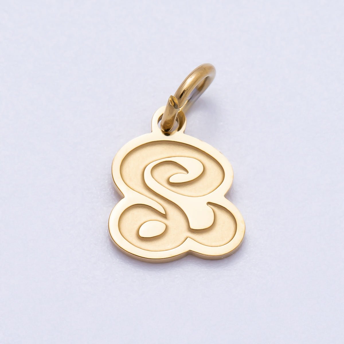 PVD Stainless Steel 10mm Old English Alphabet Letter Mini Charm A - Z | Charms - 00720 ~ Charms - 00745 - DLUXCA
