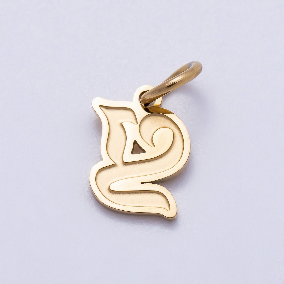PVD Stainless Steel 10mm Old English Alphabet Letter Mini Charm A - Z | Charms - 00720 ~ Charms - 00745 - DLUXCA