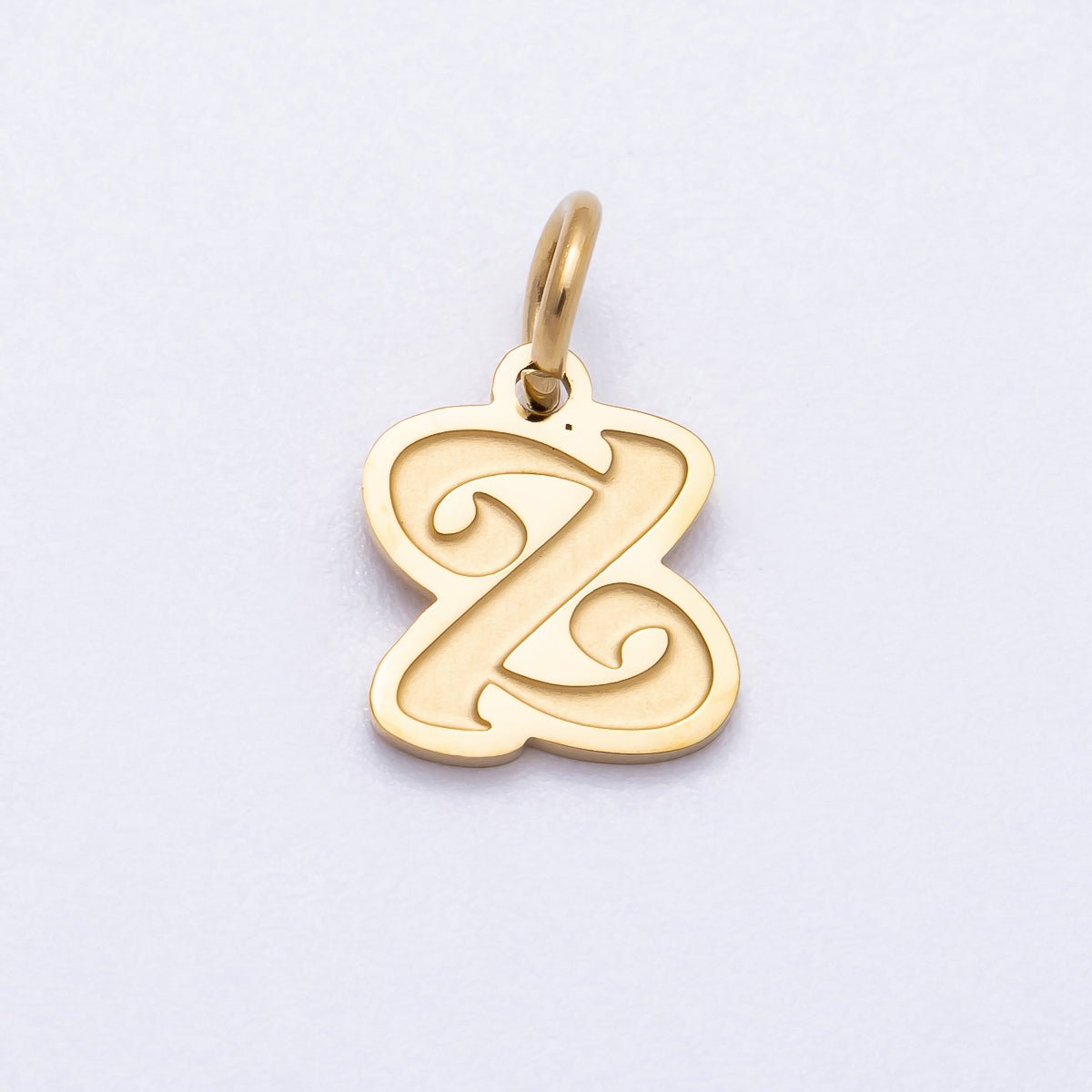 PVD Stainless Steel 10mm Old English Alphabet Letter Mini Charm A - Z | Charms - 00720 ~ Charms - 00745 - DLUXCA