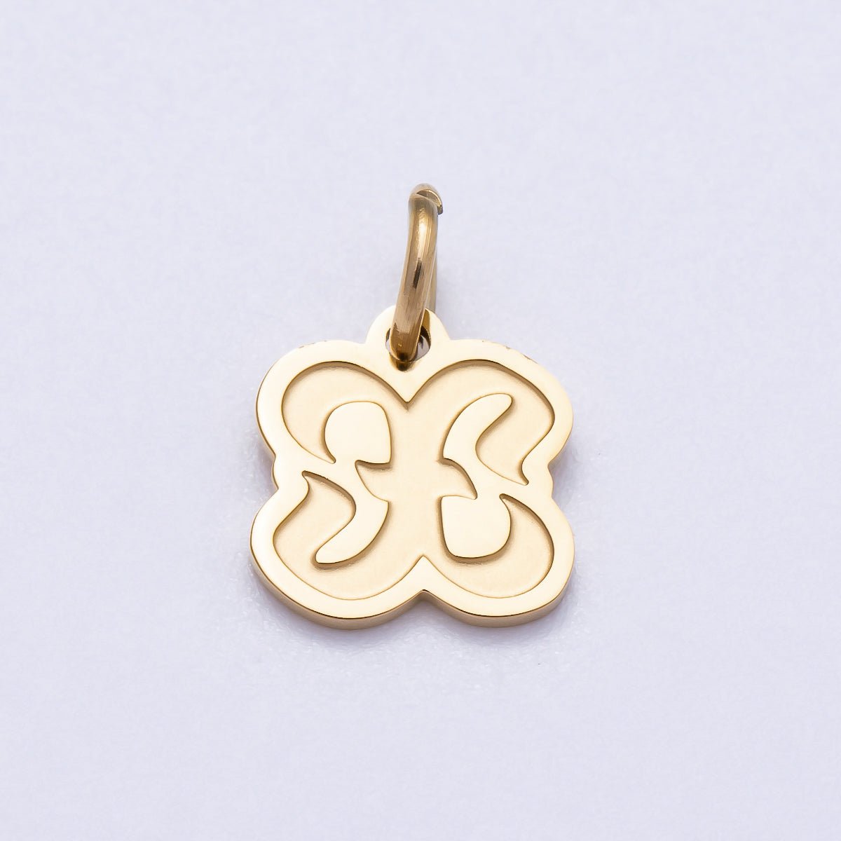 PVD Stainless Steel 10mm Old English Alphabet Letter Mini Charm A - Z | Charms - 00720 ~ Charms - 00745 - DLUXCA