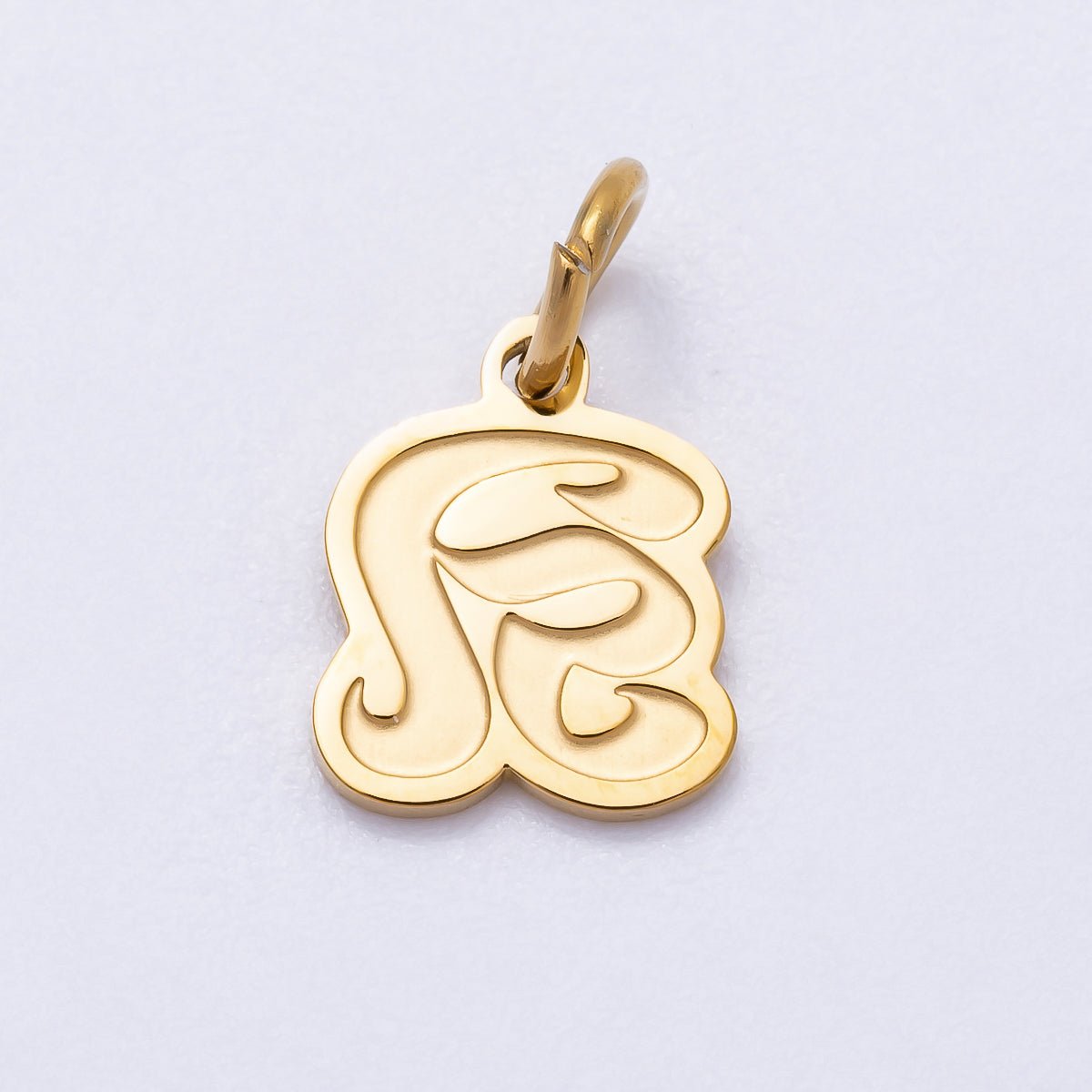 PVD Stainless Steel 10mm Old English Alphabet Letter Mini Charm A - Z | Charms - 00720 ~ Charms - 00745 - DLUXCA
