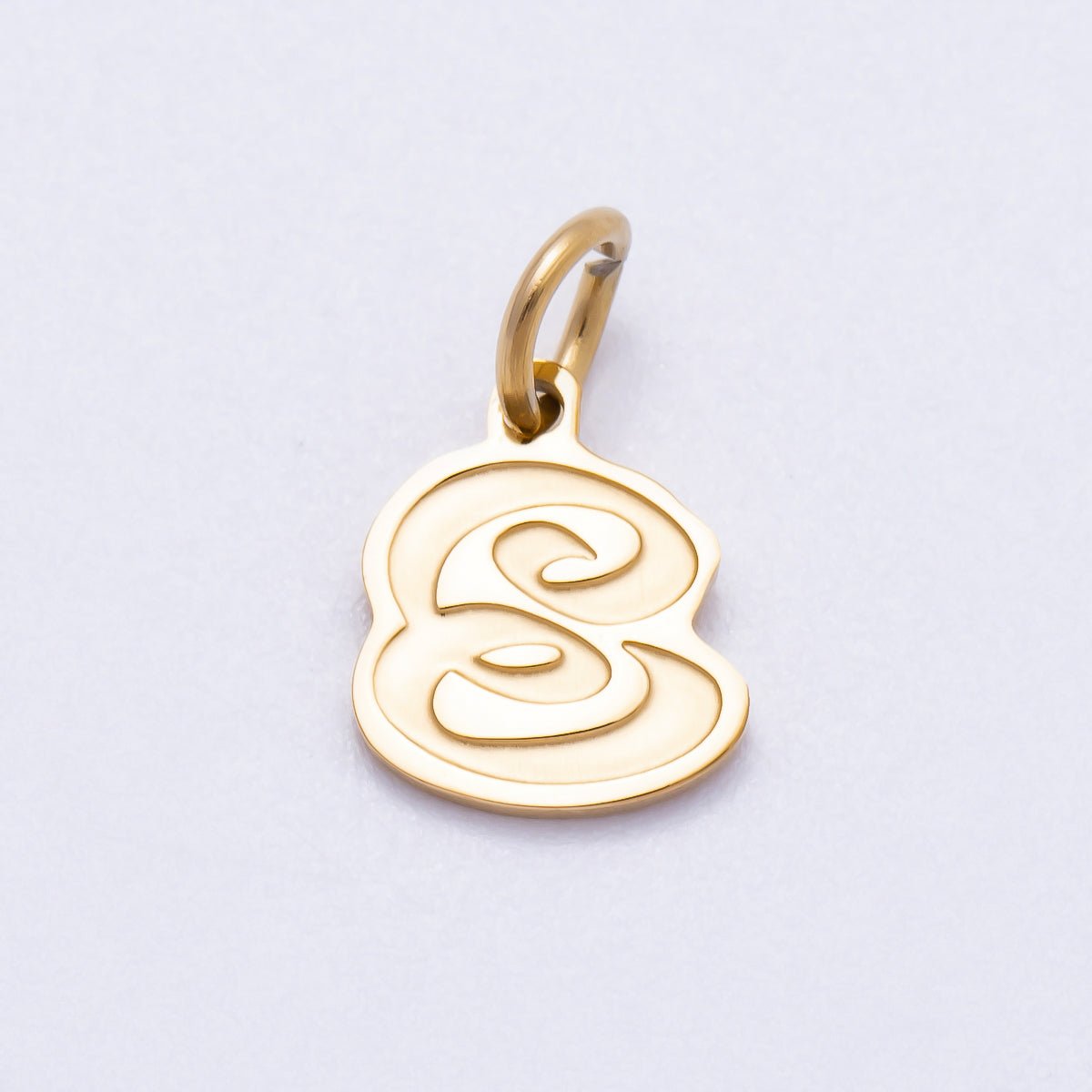 PVD Stainless Steel 10mm Old English Alphabet Letter Mini Charm A - Z | Charms - 00720 ~ Charms - 00745 - DLUXCA