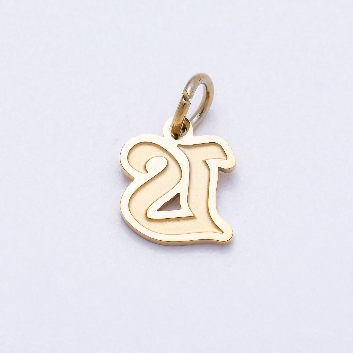 PVD Stainless Steel 10mm Old English Alphabet Letter Mini Charm A - Z | Charms - 00720 ~ Charms - 00745 - DLUXCA
