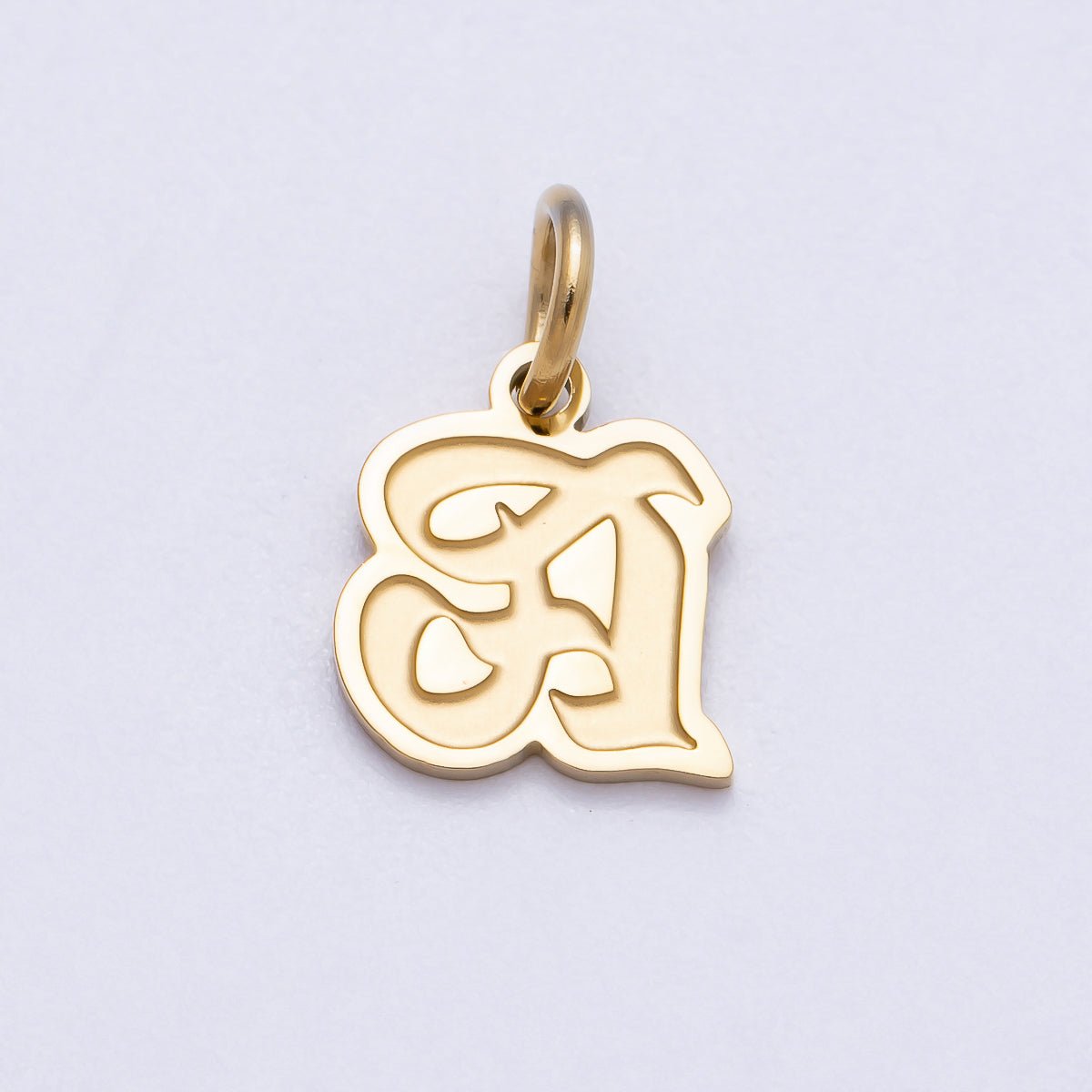 PVD Stainless Steel 10mm Old English Alphabet Letter Mini Charm A - Z | Charms - 00720 ~ Charms - 00745 - DLUXCA
