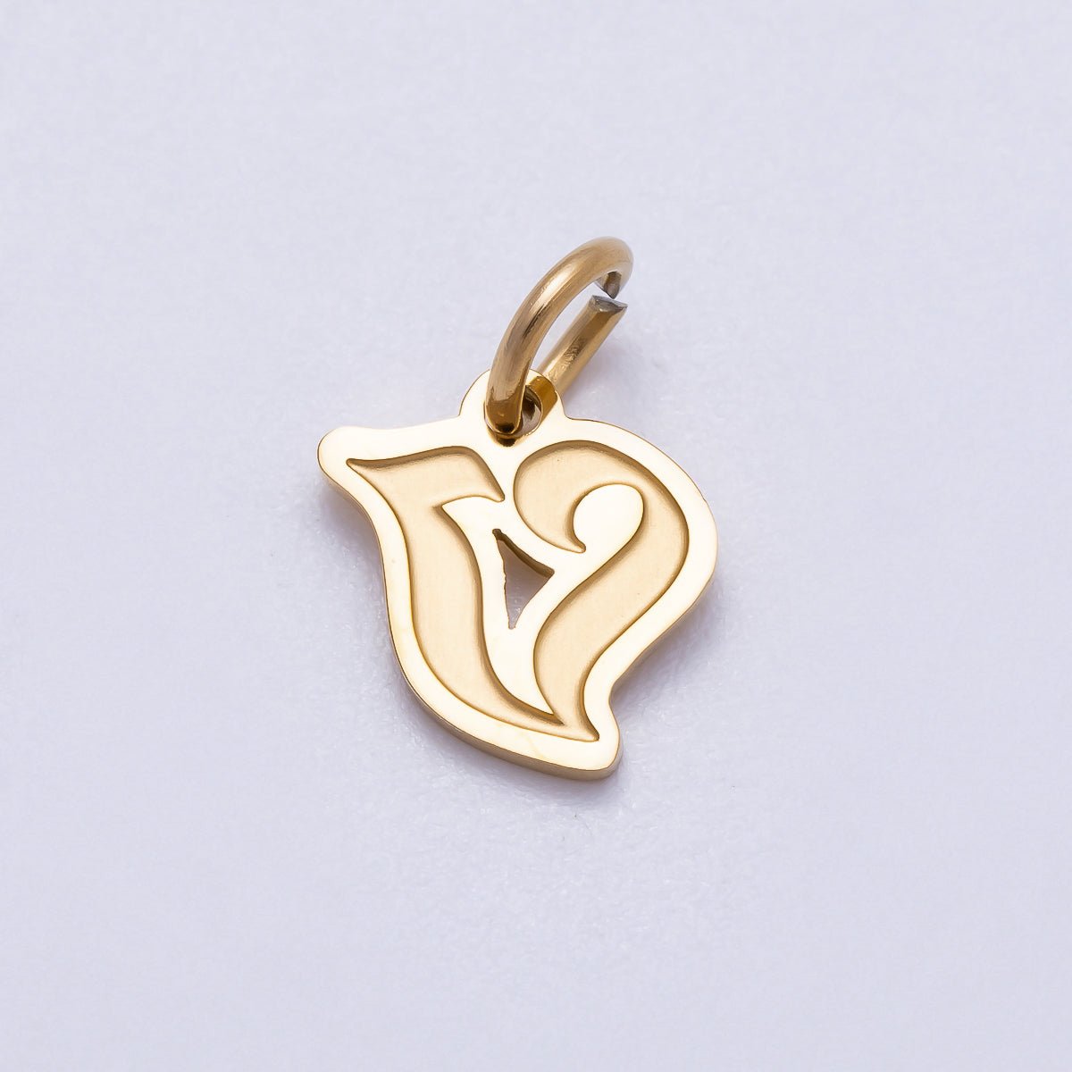 PVD Stainless Steel 10mm Old English Alphabet Letter Mini Charm A - Z | Charms - 00720 ~ Charms - 00745 - DLUXCA