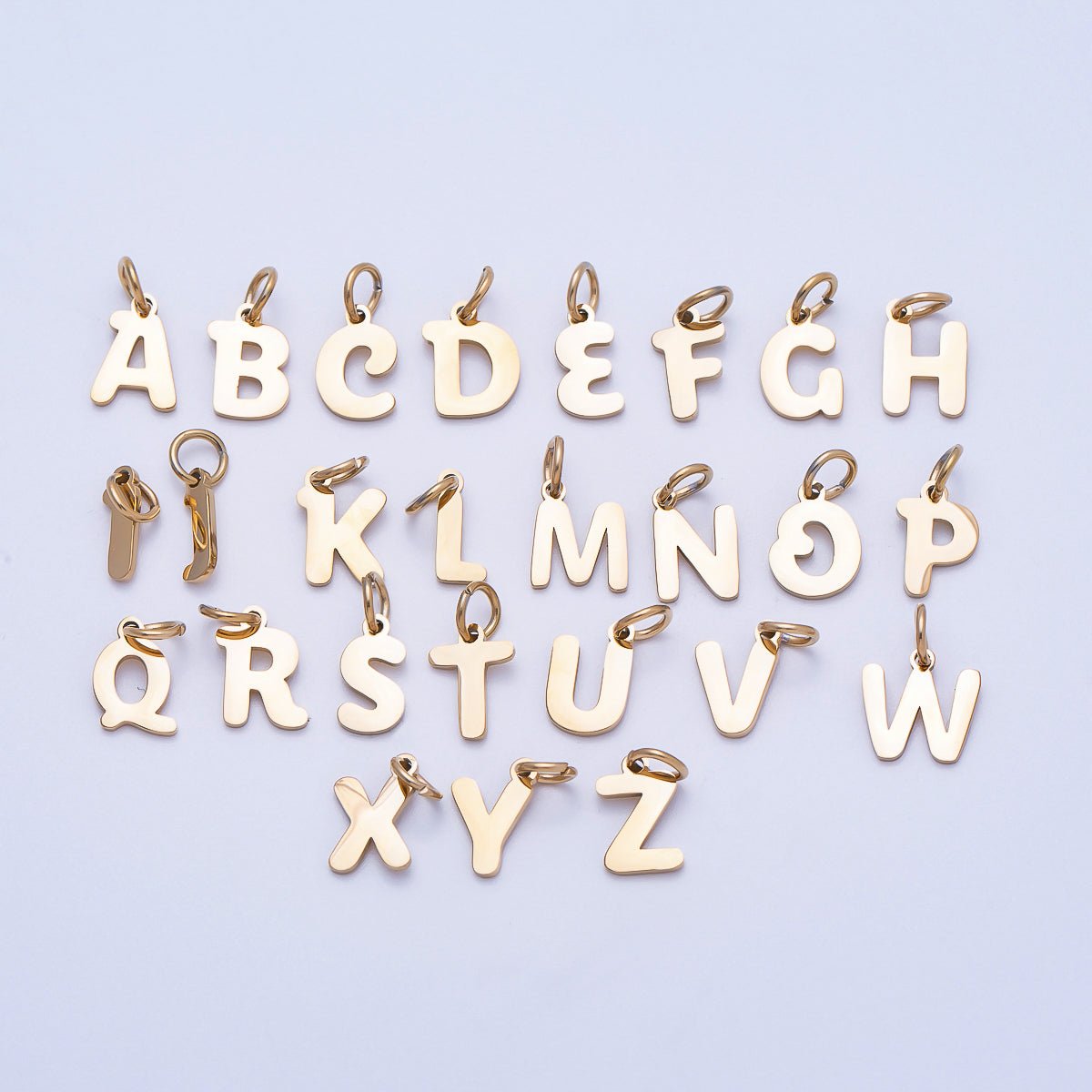 PVD Stainless Steel 10mm Plain Alphabet Letter Mini Charm A - Z | Charms - 00667 ~ Charms - 00692 - DLUXCA
