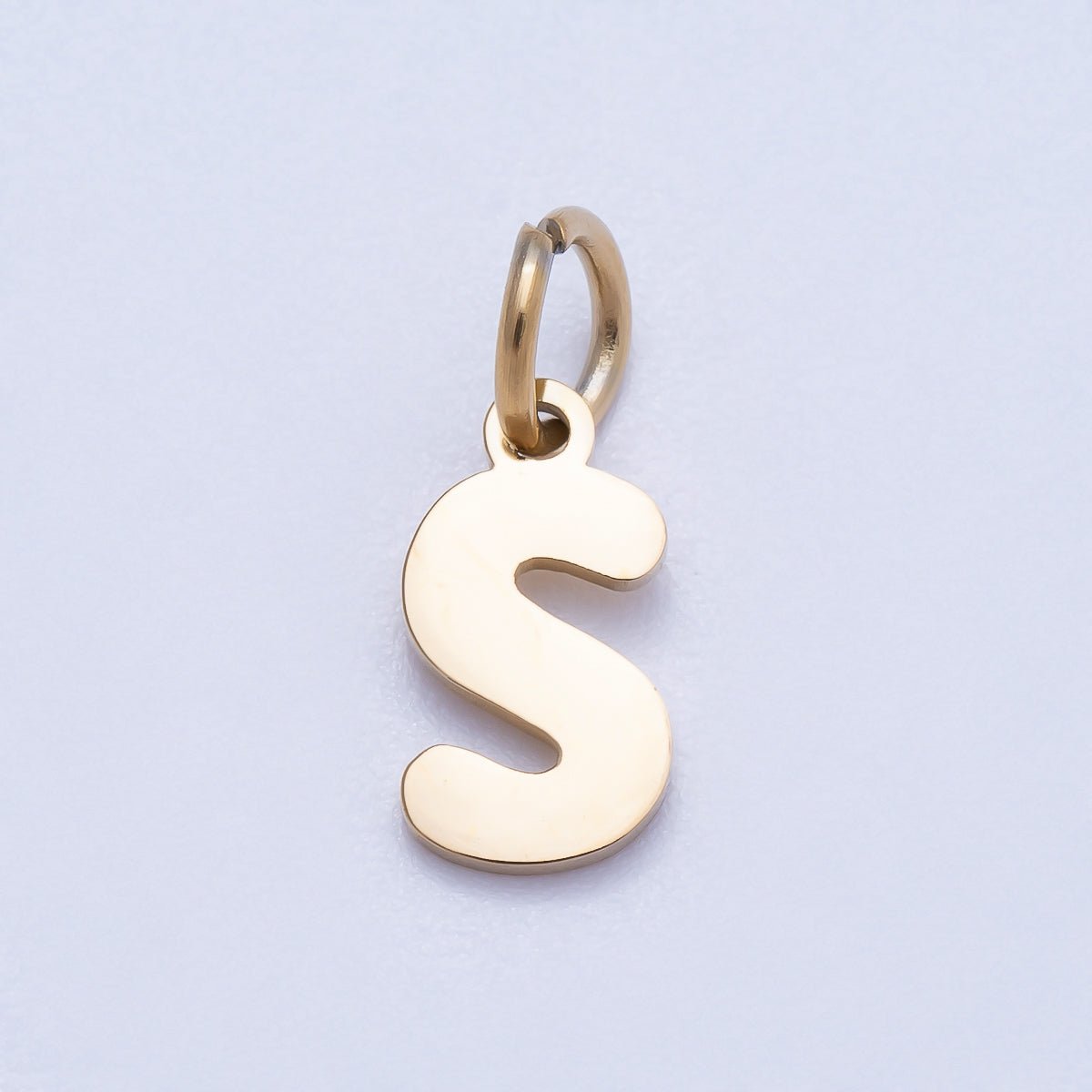 PVD Stainless Steel 10mm Plain Alphabet Letter Mini Charm A - Z | Charms - 00667 ~ Charms - 00692 - DLUXCA