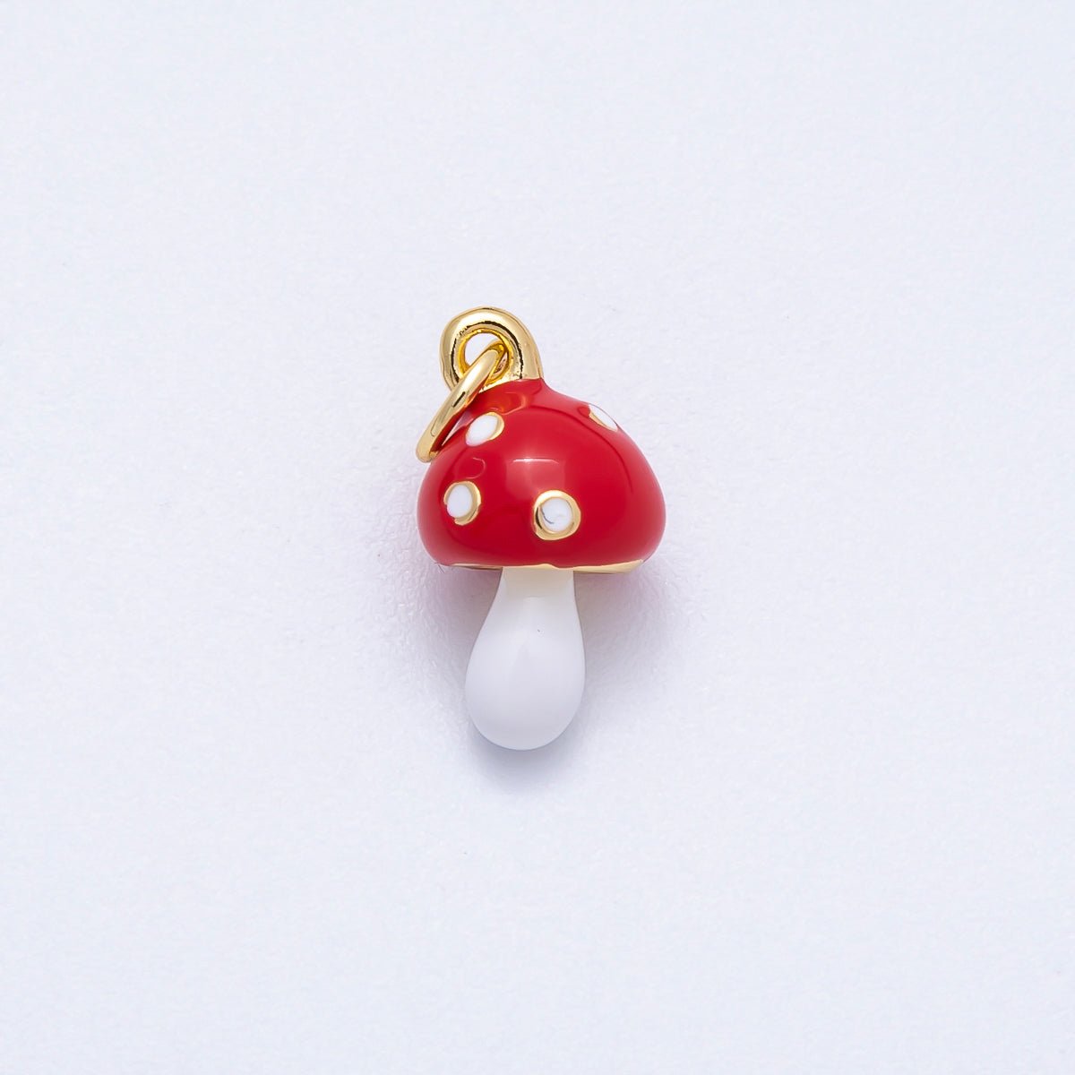 PVD Stainless Steel 14mm Red & White Mushroom Vegetable Charm | Charms - 00714 - DLUXCA