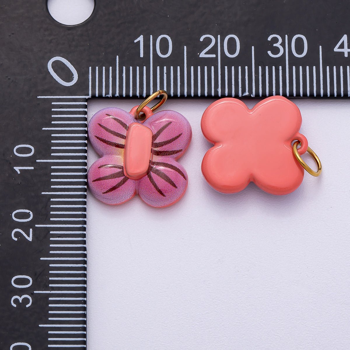 PVD Stainless Steel 16mm Purple Butterfly Mariposa Enamel Charm | Charms - 00510 - DLUXCA