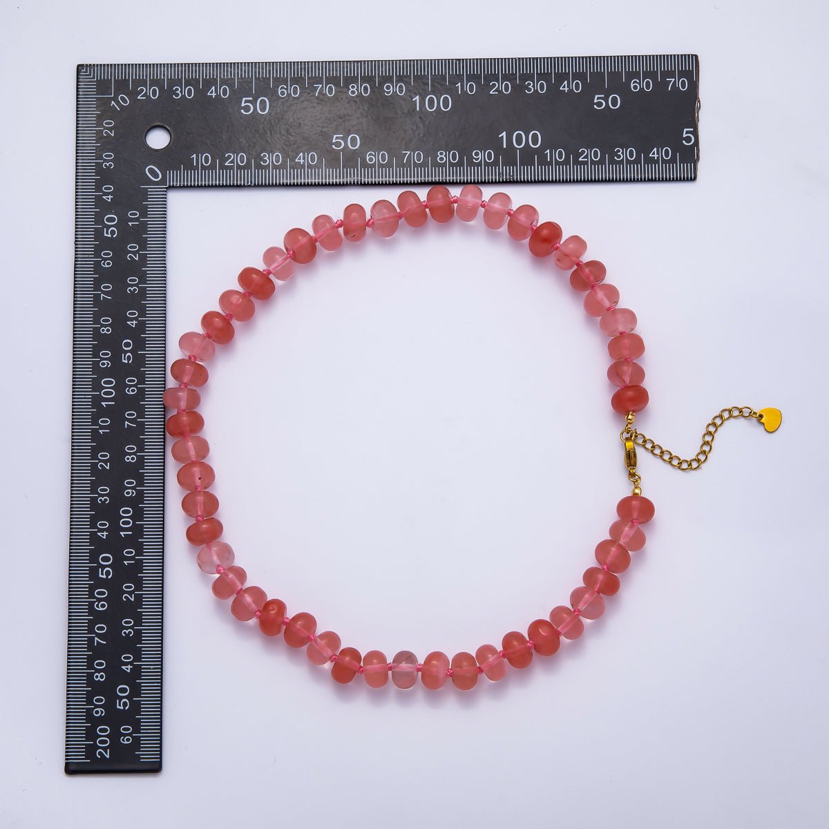 PVD Stainless Steel Natural Gemstone Rondelle Bead 17 Inch Necklace w Extender | WA - 04351 - WA - 04361 - DLUXCA