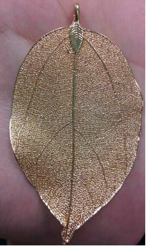 Real Life Leaf Nature Tree 18k Gold Filled Charm Pendant for Necklace or Earring Jewelry Making supplies C - 236 - DLUXCA