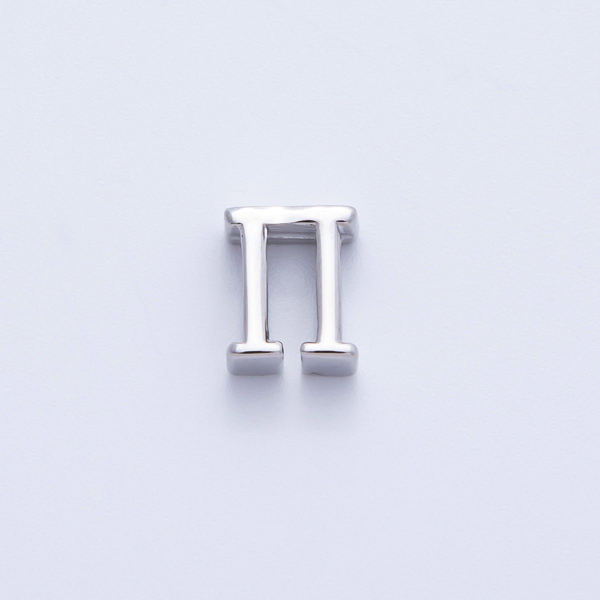 Rhodium Plated 8.5mm Minimalist Greek Initial Alphabet Letter Personalized Bead | AF248 - AF259 - DLUXCA
