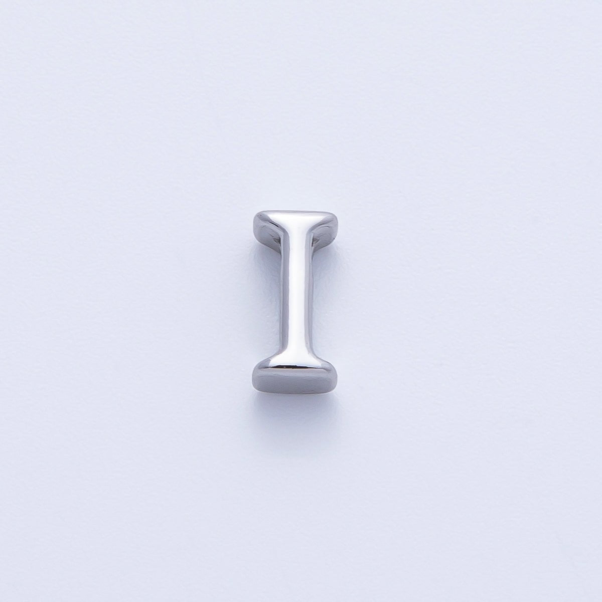 Rhodium Plated 8.5mm Minimalist Greek Initial Alphabet Letter Personalized Bead | AF248 - AF259 - DLUXCA