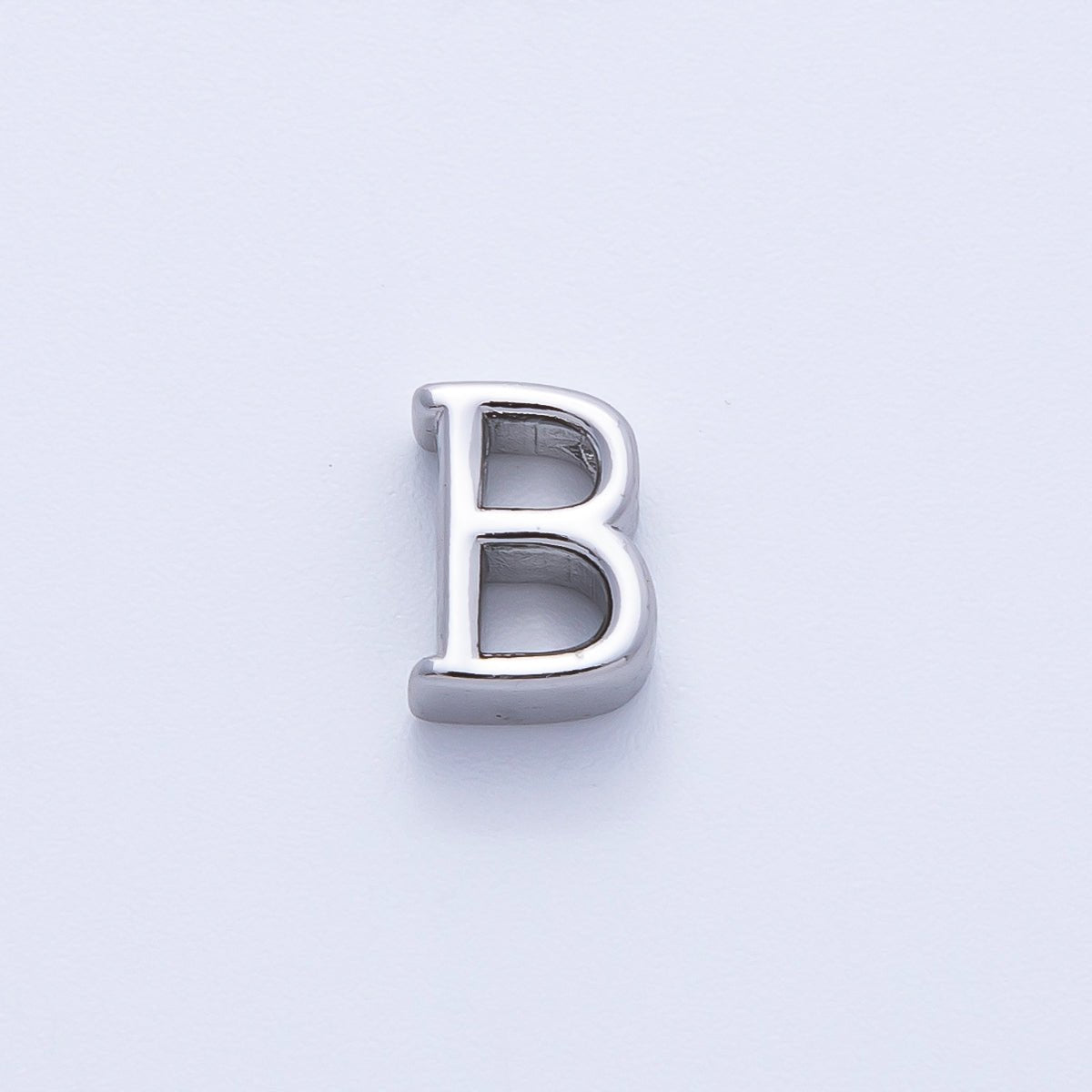 Rhodium Plated 8.5mm Minimalist Greek Initial Alphabet Letter Personalized Bead | AF248 - AF259 - DLUXCA