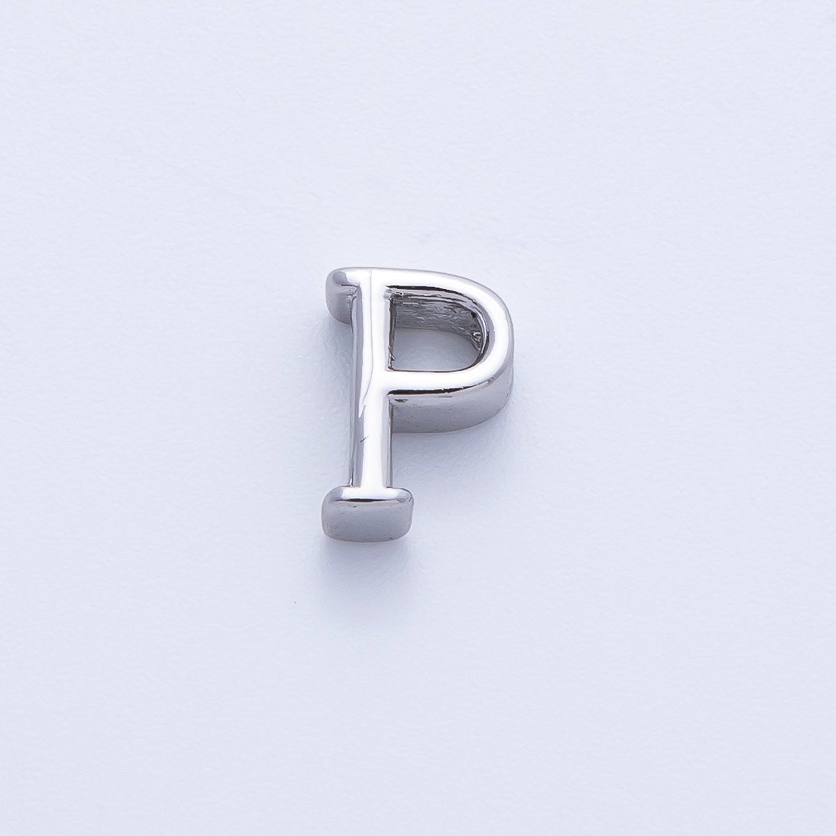 Rhodium Plated 8.5mm Minimalist Greek Initial Alphabet Letter Personalized Bead | AF248 - AF259 - DLUXCA