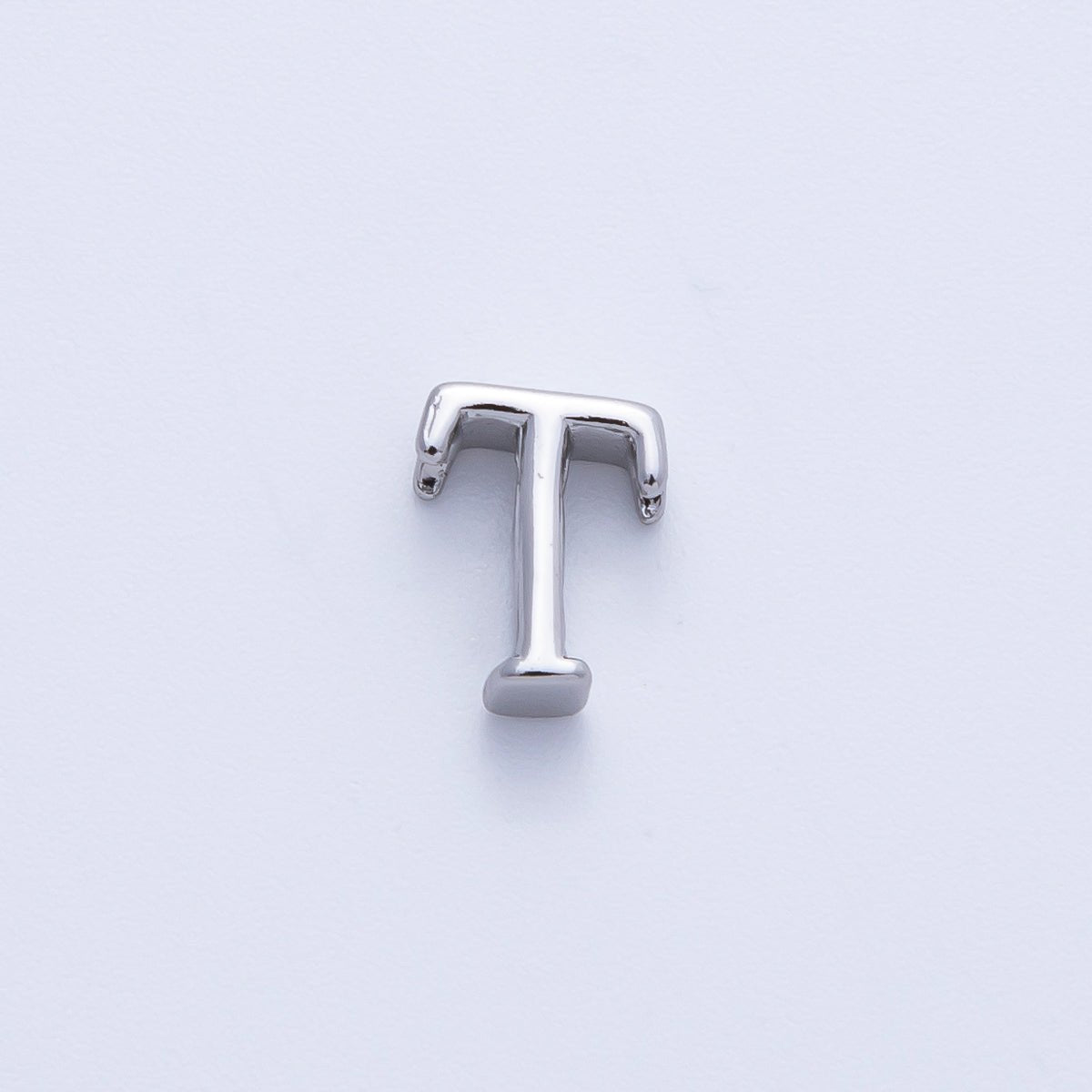 Rhodium Plated 8.5mm Minimalist Greek Initial Alphabet Letter Personalized Bead | AF248 - AF259 - DLUXCA