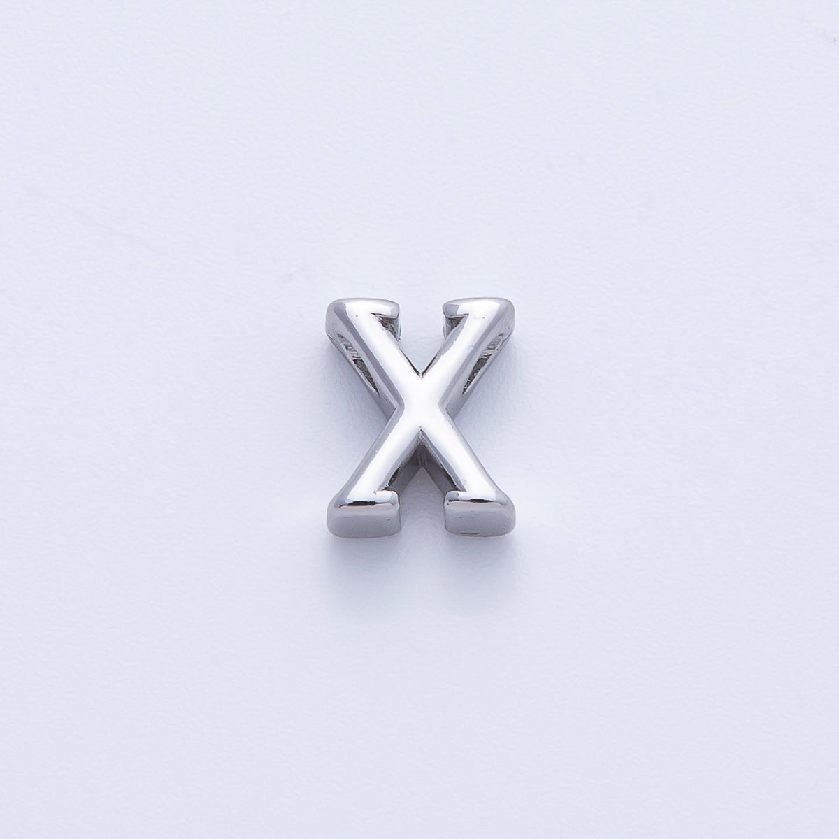 Rhodium Plated 8.5mm Minimalist Greek Initial Alphabet Letter Personalized Bead | AF248 - AF259 - DLUXCA