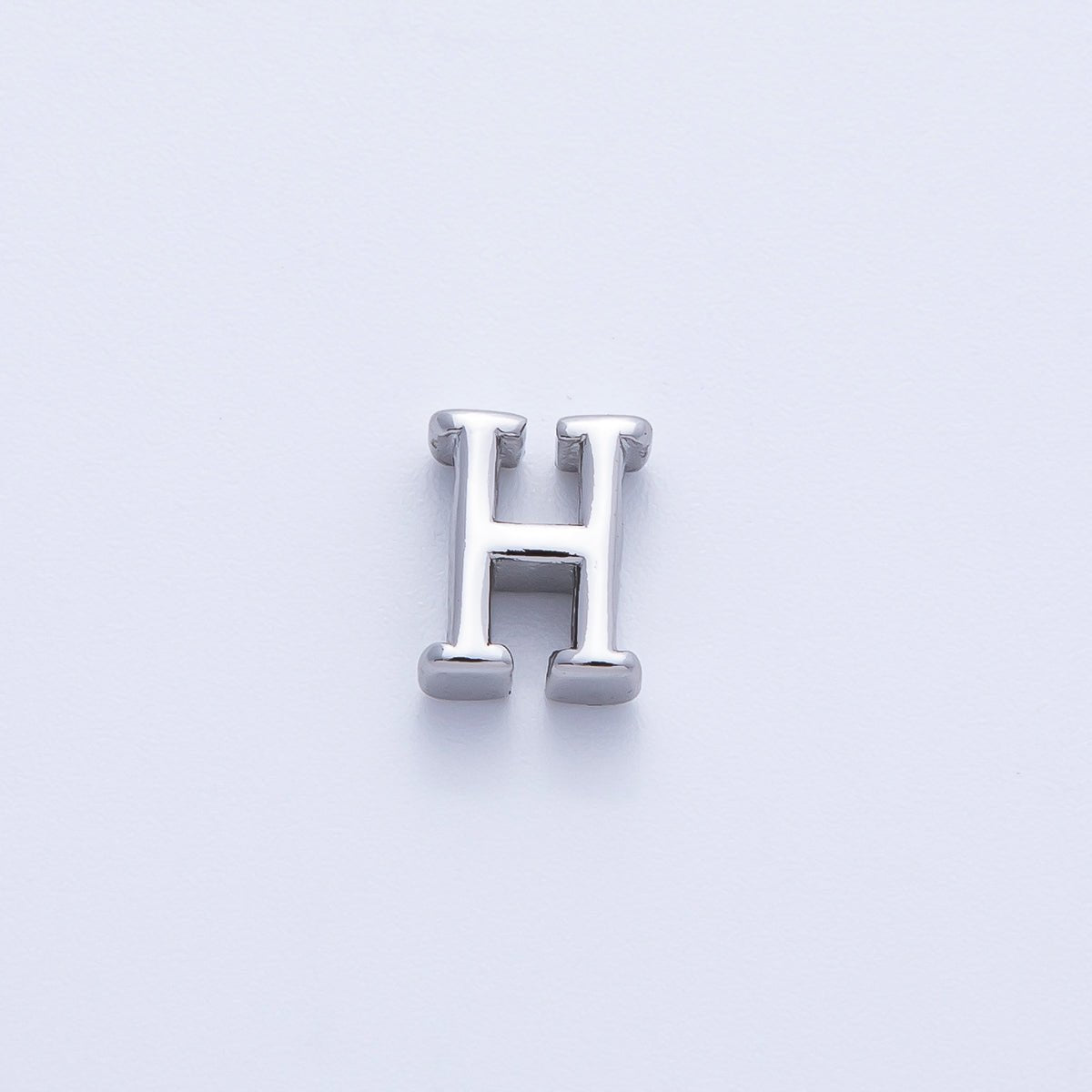 Rhodium Plated 8.5mm Minimalist Greek Initial Alphabet Letter Personalized Bead | AF248 - AF259 - DLUXCA