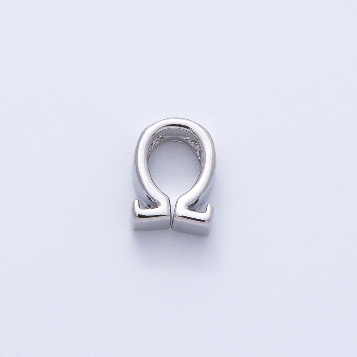 Rhodium Plated 8.5mm Minimalist Greek Initial Alphabet Letter Personalized Bead | AF248 - AF259 - DLUXCA