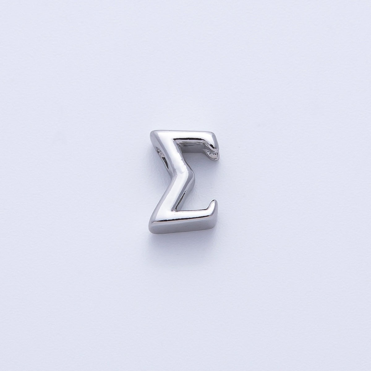 Rhodium Plated 8.5mm Minimalist Greek Initial Alphabet Letter Personalized Bead | AF248 - AF259 - DLUXCA