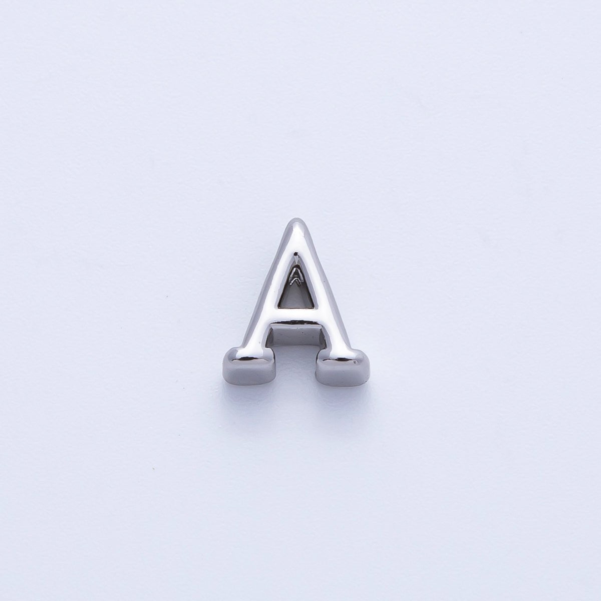 Rhodium Plated 8.5mm Minimalist Greek Initial Alphabet Letter Personalized Bead | AF248 - AF259 - DLUXCA