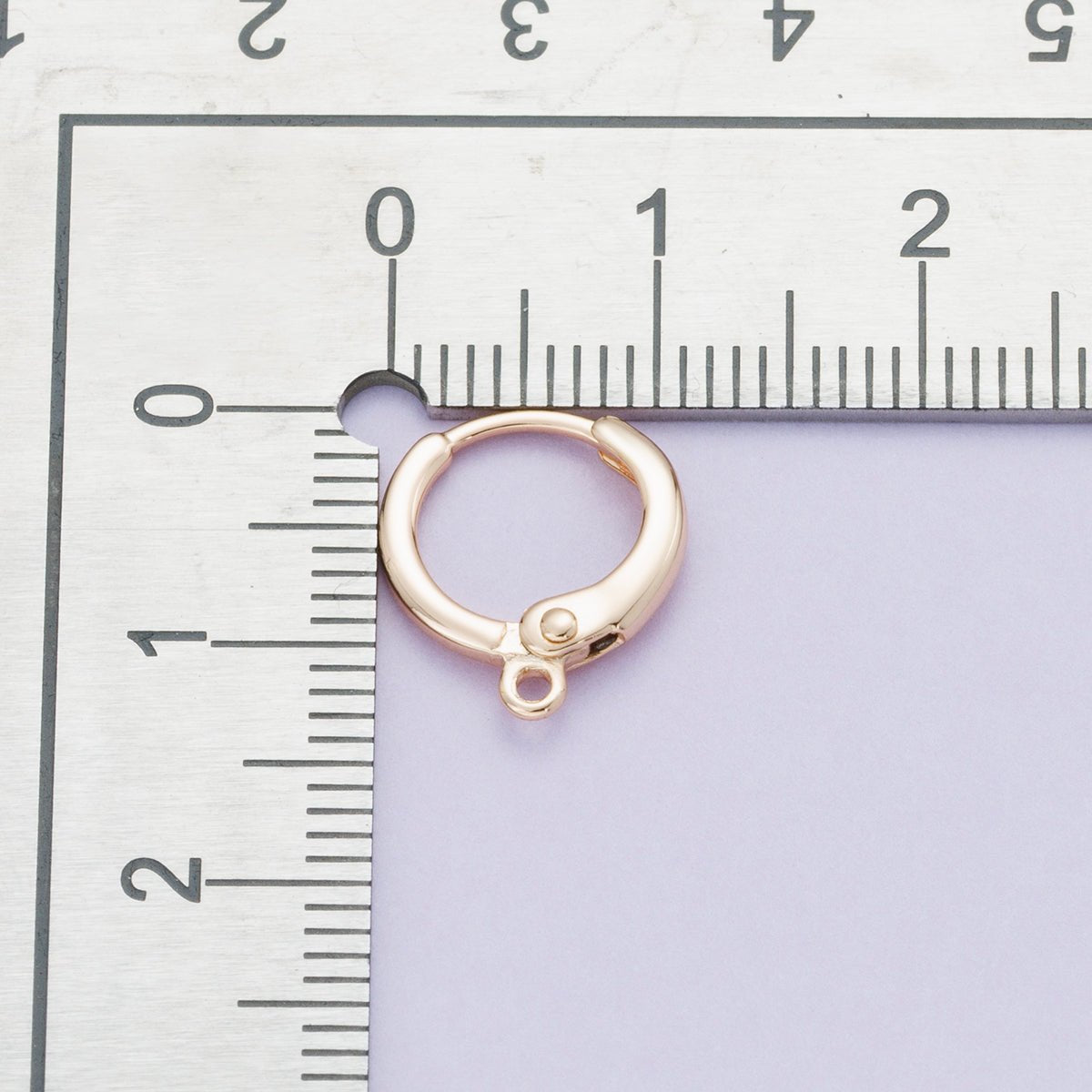 Rose Gold Filled 11.5mm Minimalist Open Loop Drop Huggie Earrings | Findings - 00090 - DLUXCA