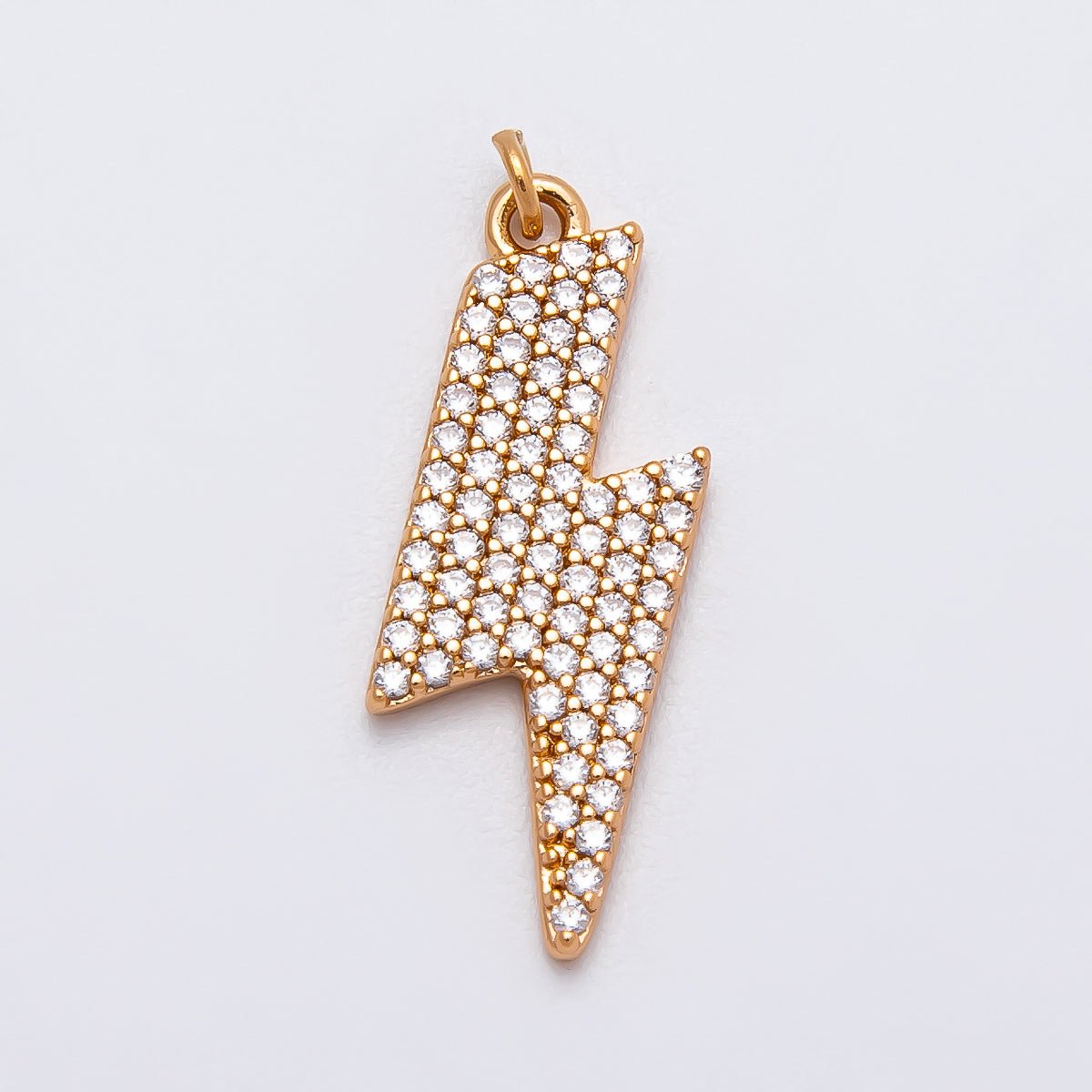 Rose Gold Filled 22mm Micro Paved CZ Lightning Bolt Charm | Charms - 00388 Charms - 00389 - DLUXCA