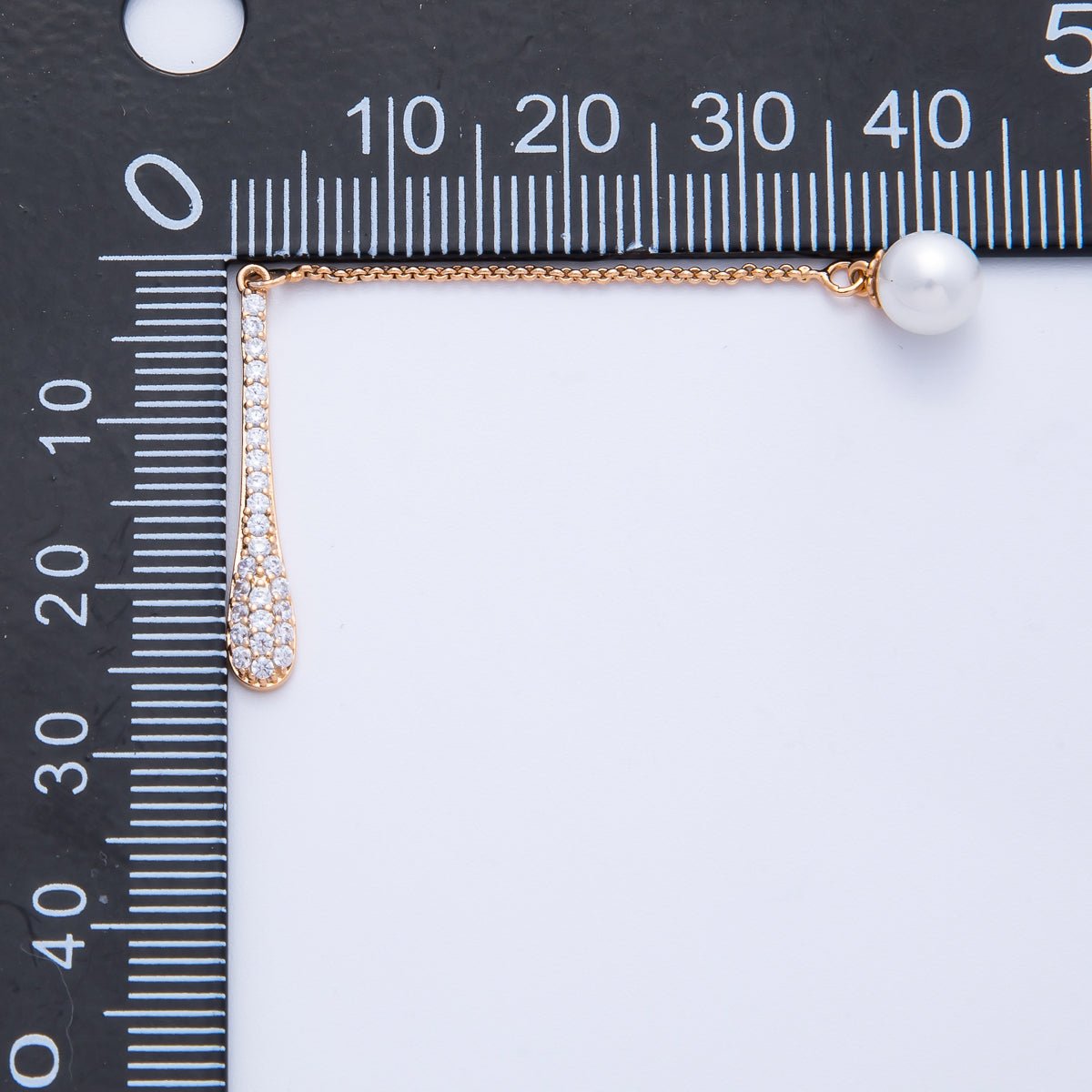 Rose Gold Filled 8mm Shell Pearl Micro Paved CZ Baseball Bat Ball Findings | Findings - 00051 - DLUXCA