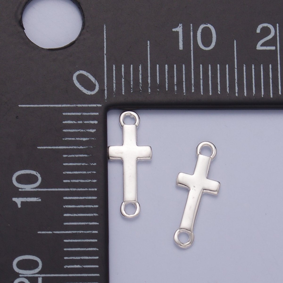 S925 Sterling Silver 13mm Minimalist Cross Connector | SL - 637 - DLUXCA