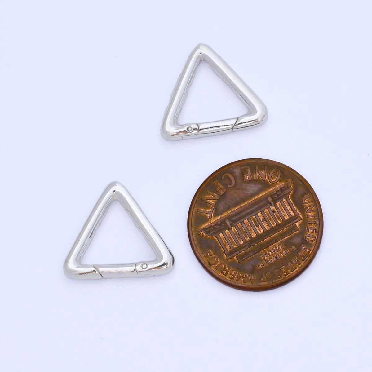 S925 Sterling Silver 14mm Minimalist Triangle Push Gate Clasp Closure Finding | SL - 695 - DLUXCA