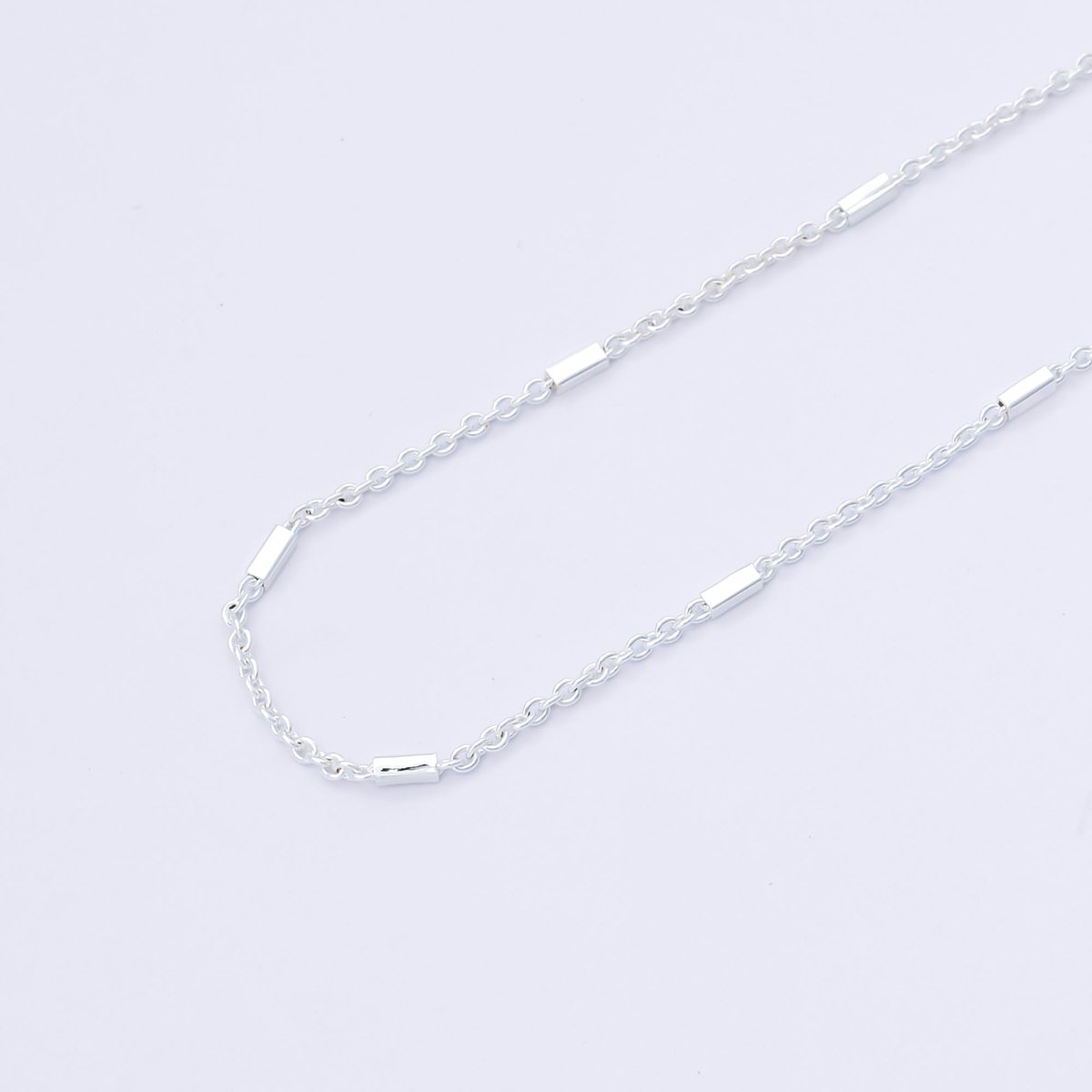 S925 Sterling Silver 1.5mm Bar Cable Satellite Unfinished Chain by Yard | ROLL - 1679 - DLUXCA