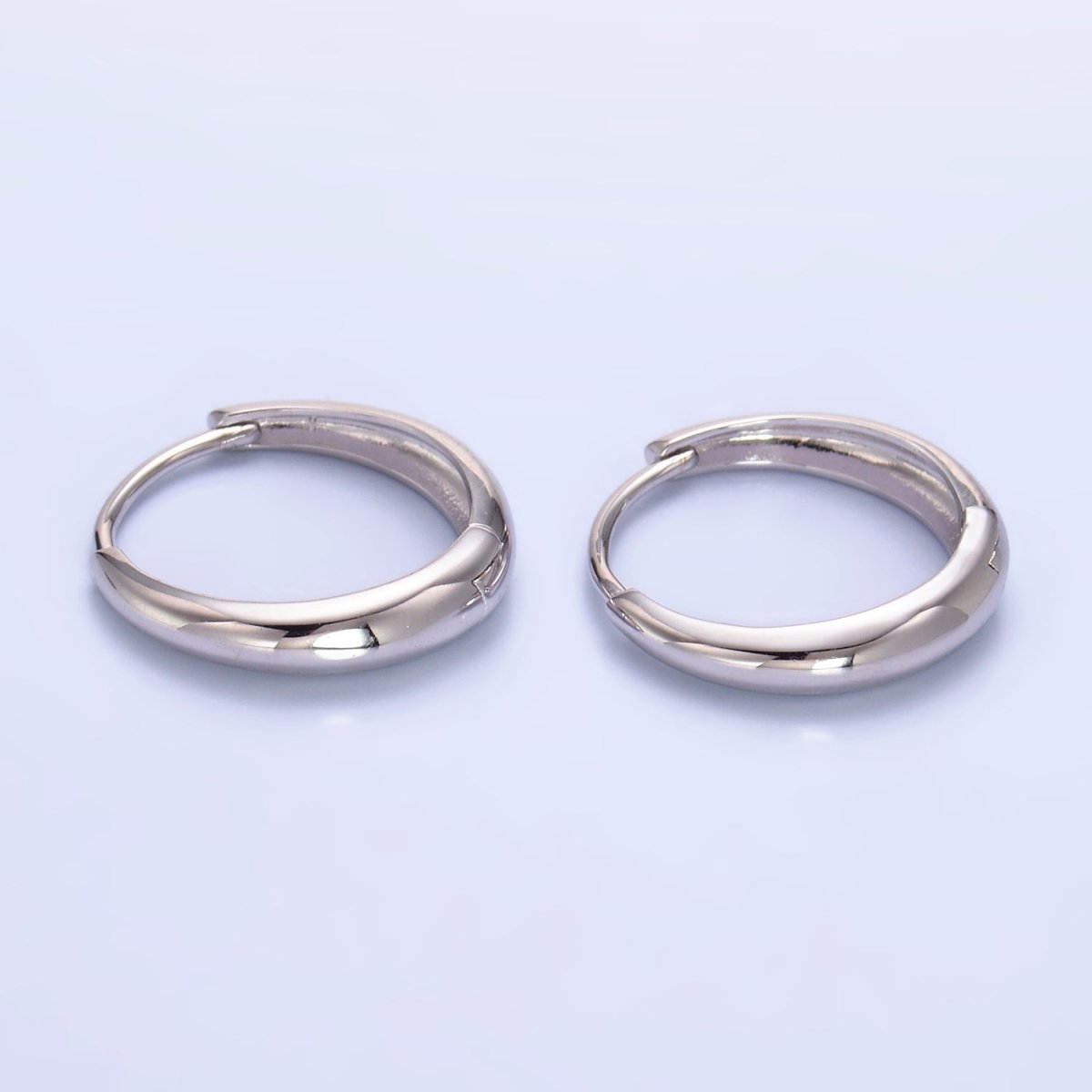 S925 Sterling Silver 17.5 Minimalist Dome Endless Hoop Earrings | SL - 553 - DLUXCA