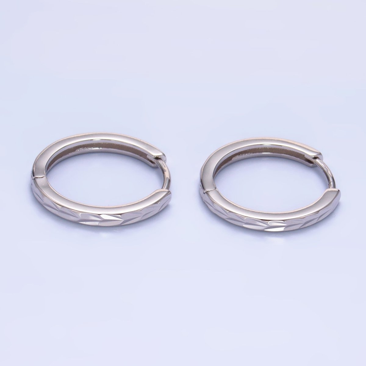 S925 Sterling Silver 18.5mm Edged Endless Hoop Earrings | SL - 552 - DLUXCA