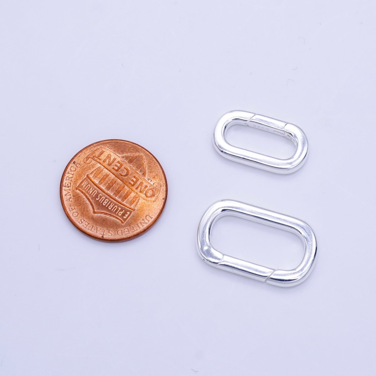 S925 Sterling Silver 21.5mm, 17.5mm Push Oblong Spring Gate Findings | SL - 510 SL - 511 - DLUXCA