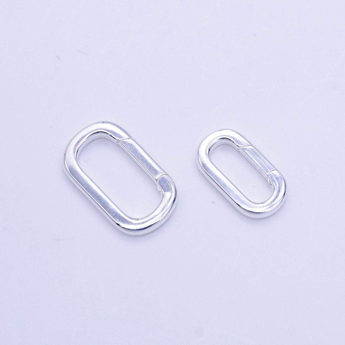 S925 Sterling Silver 21.5mm, 17.5mm Push Oblong Spring Gate Findings | SL - 510 SL - 511 - DLUXCA