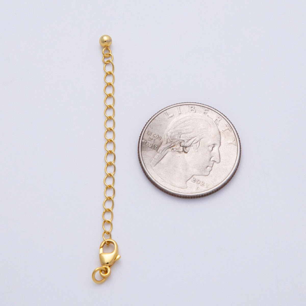 S925 Sterling Silver 2.5mm Minimalist Lobster Clasps 2.5 Inch Extender Ball Closure Findings | SL - 00712 - DLUXCA