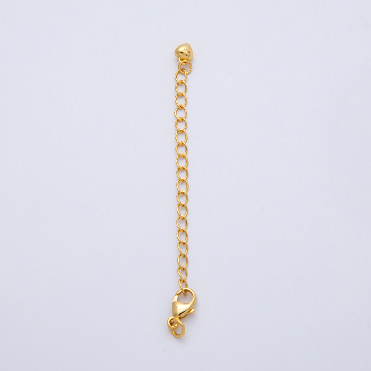 S925 Sterling Silver 2.5mm Minimalist Lobster Clasps 2.5 Inch Extender Heart Closure Findings | SL - 00711 - DLUXCA